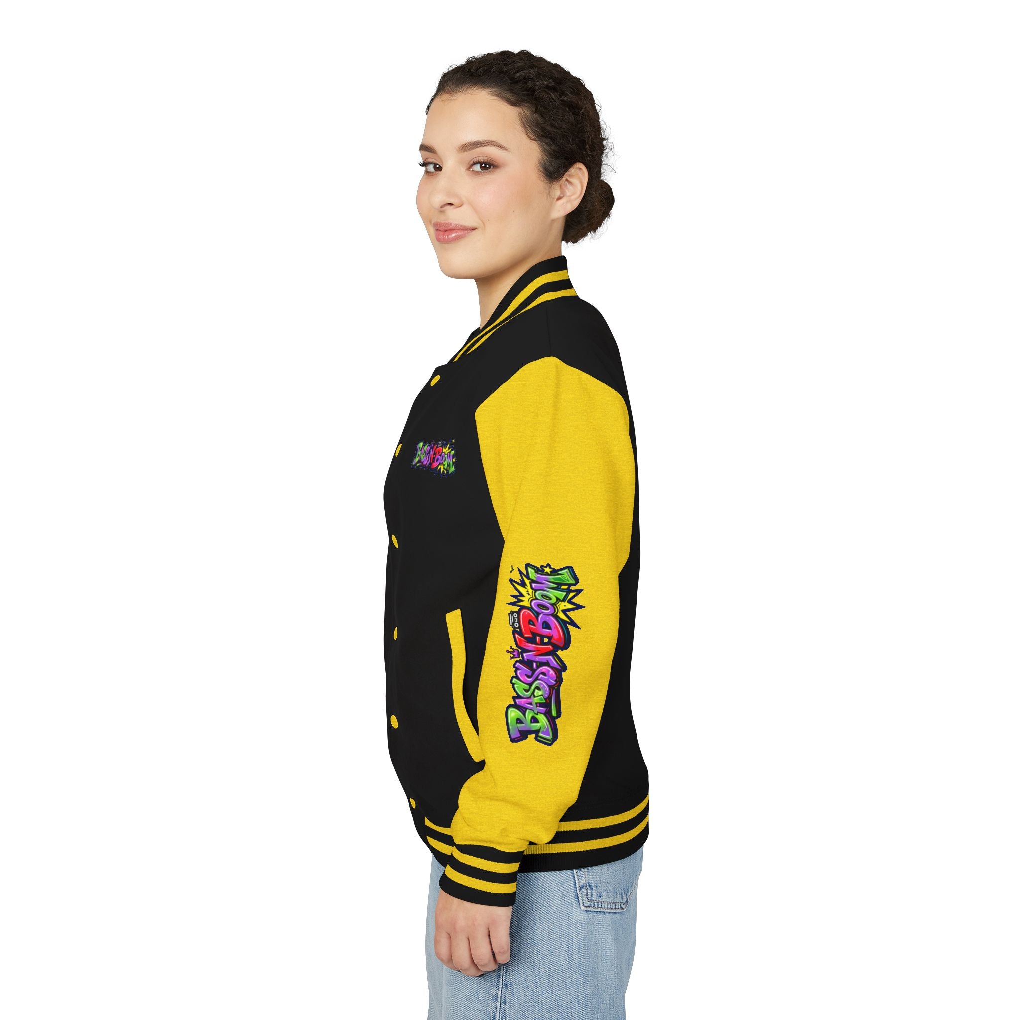 Letterman Jacket — 'Bass N Boom' Graffiti Bomber