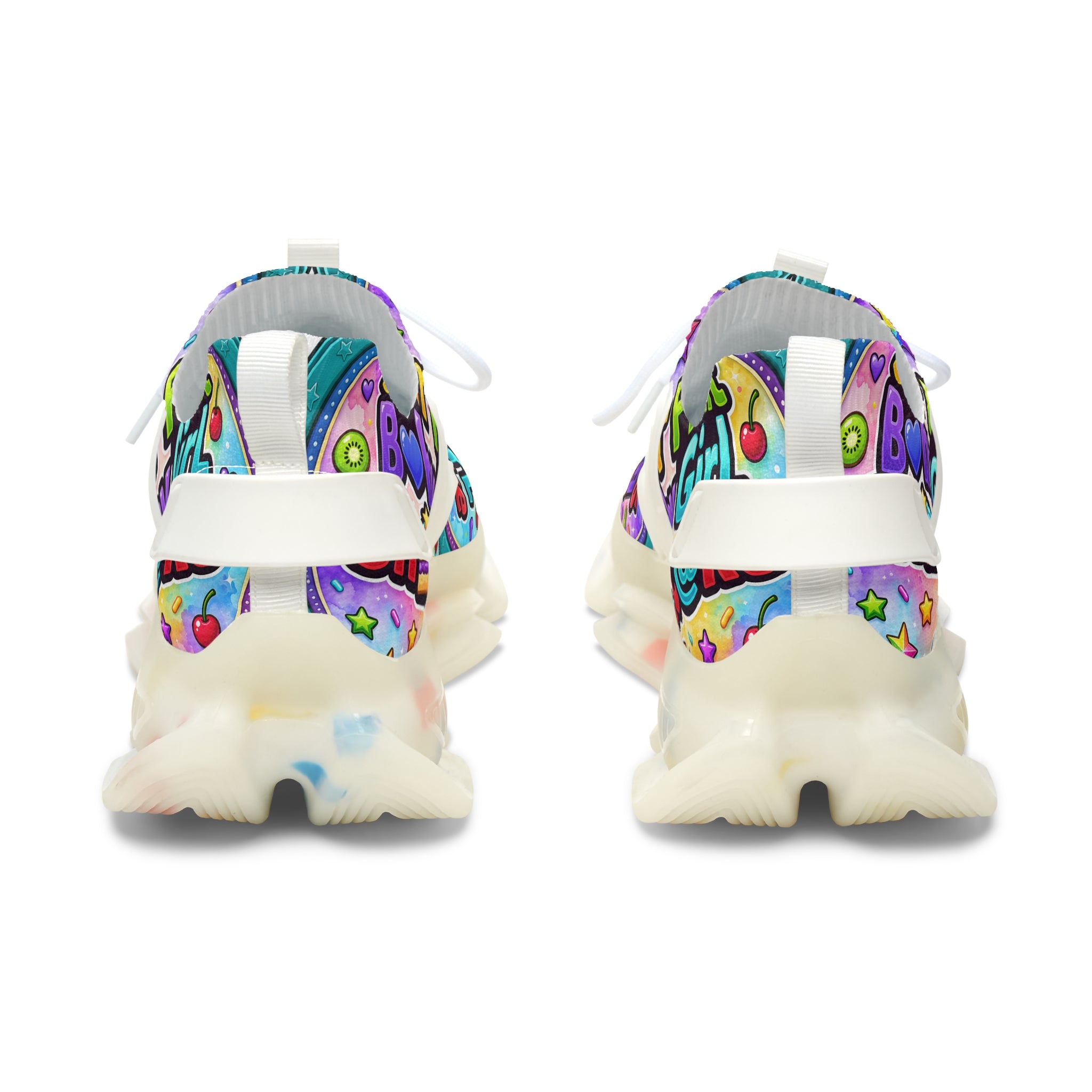 Colorful Graffiti Mesh Sneakers – 'Star Fruit Baby Shortcake' Graphic Women's Athletic Shoes