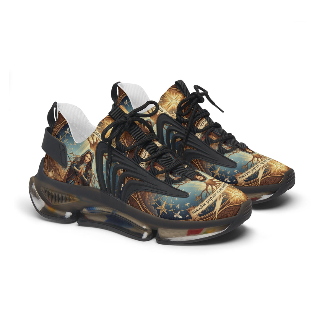 Women's Mesh Sneakers —" Buscadres y Fundadores De La Verdad Suprima"Inspirational Jesus Graphic Women’s Athletic Shoes