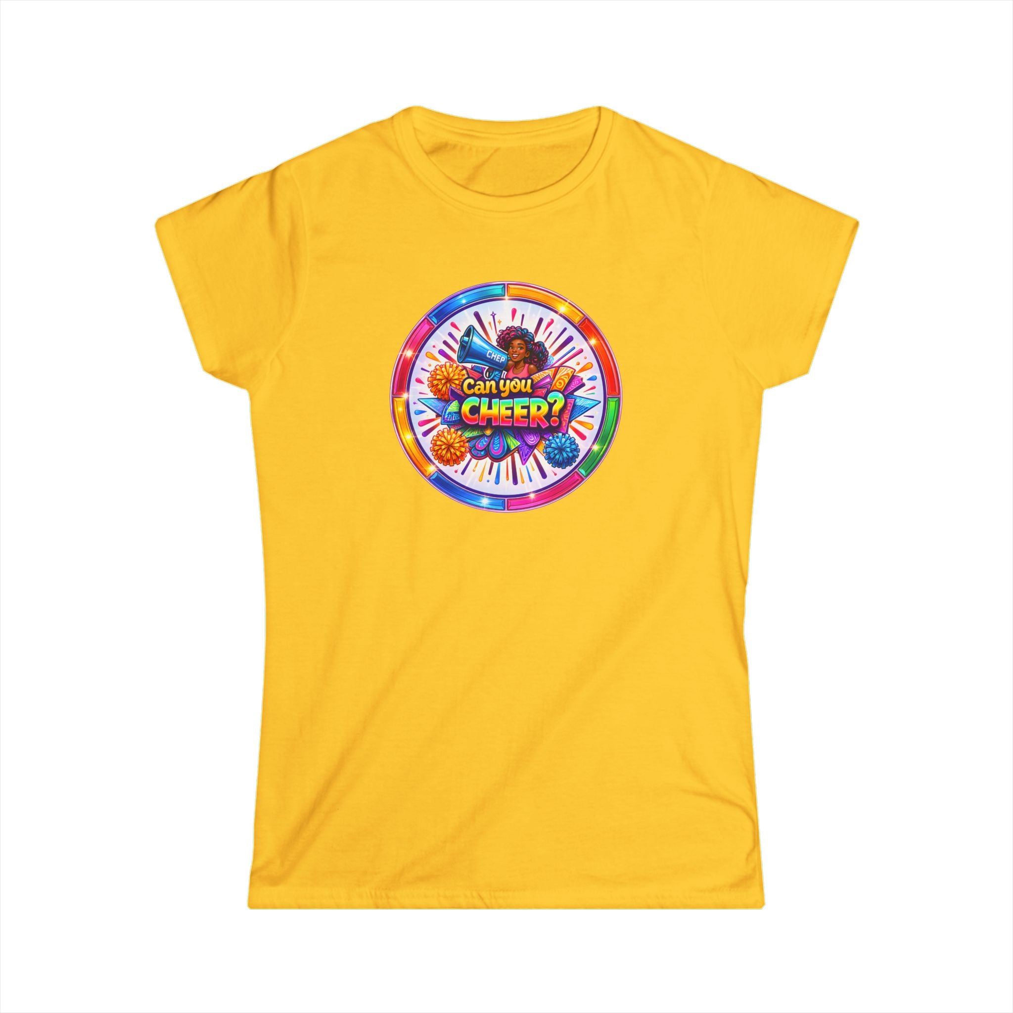 "Can You Cheer: Colorful Candy Wheel Graphic Tee — Women's