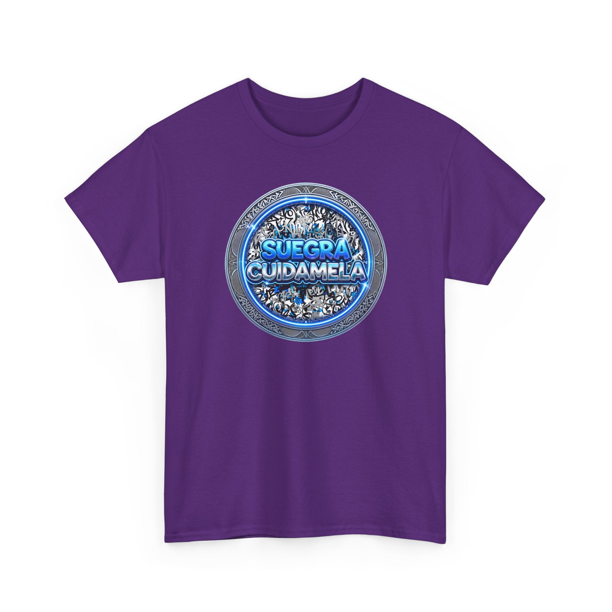 T-Shirt — Suegra Cuídame (Blue Floral Emblem)