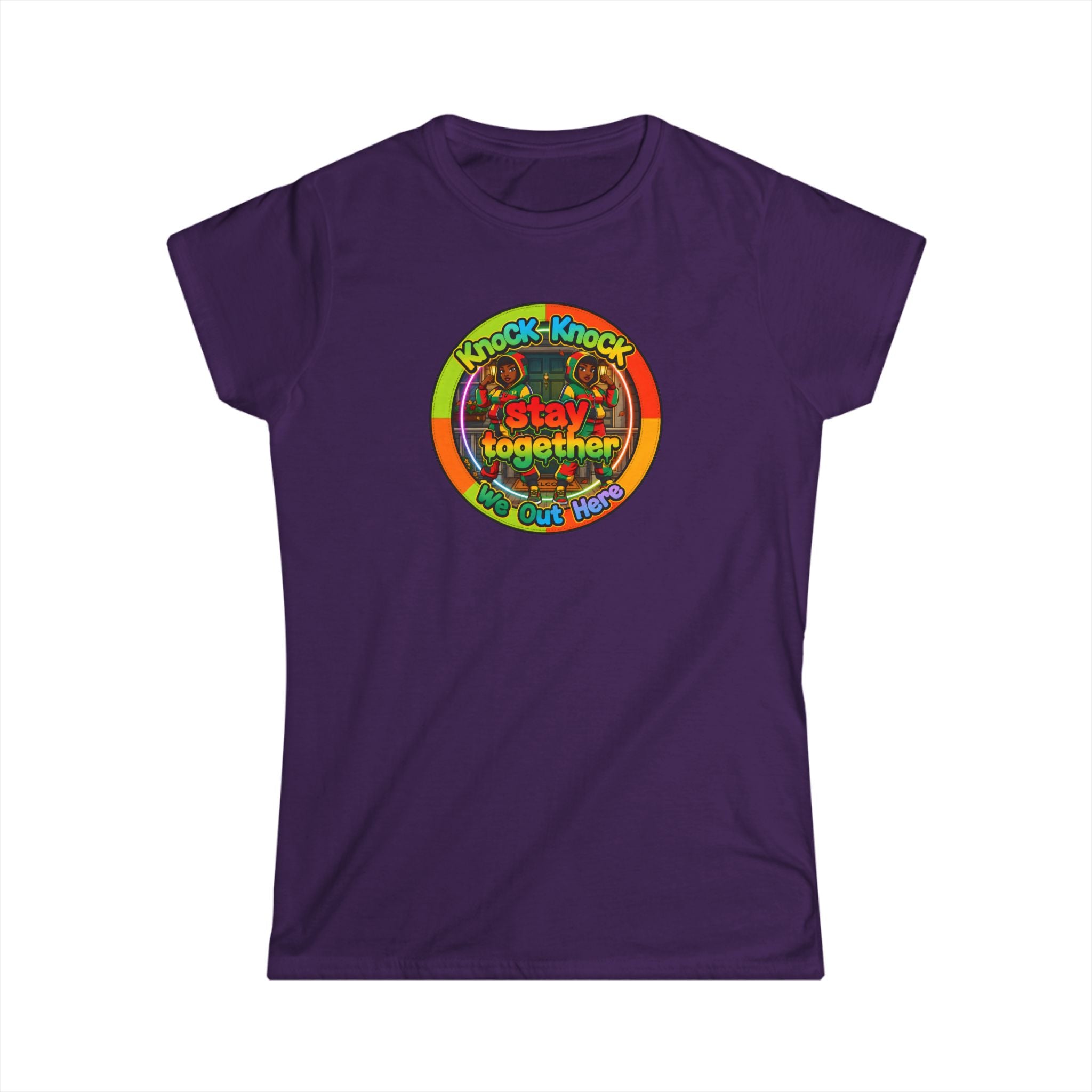T‑Shirt — 'Knock Knock Stay Together' Retro Color Wheel Graphic Tee