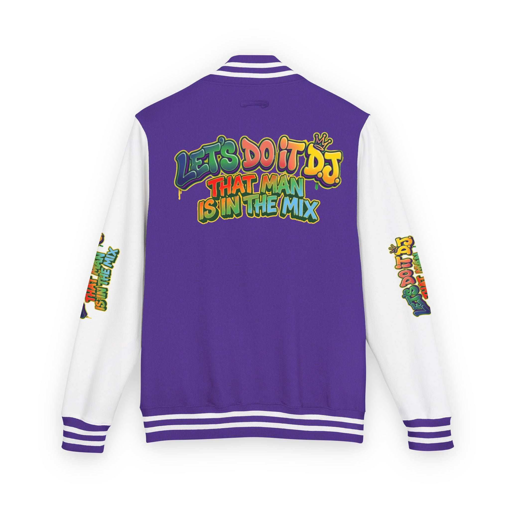 Letterman Jacket — 'Let's Do It' DJ Graphic Varsity Jacket