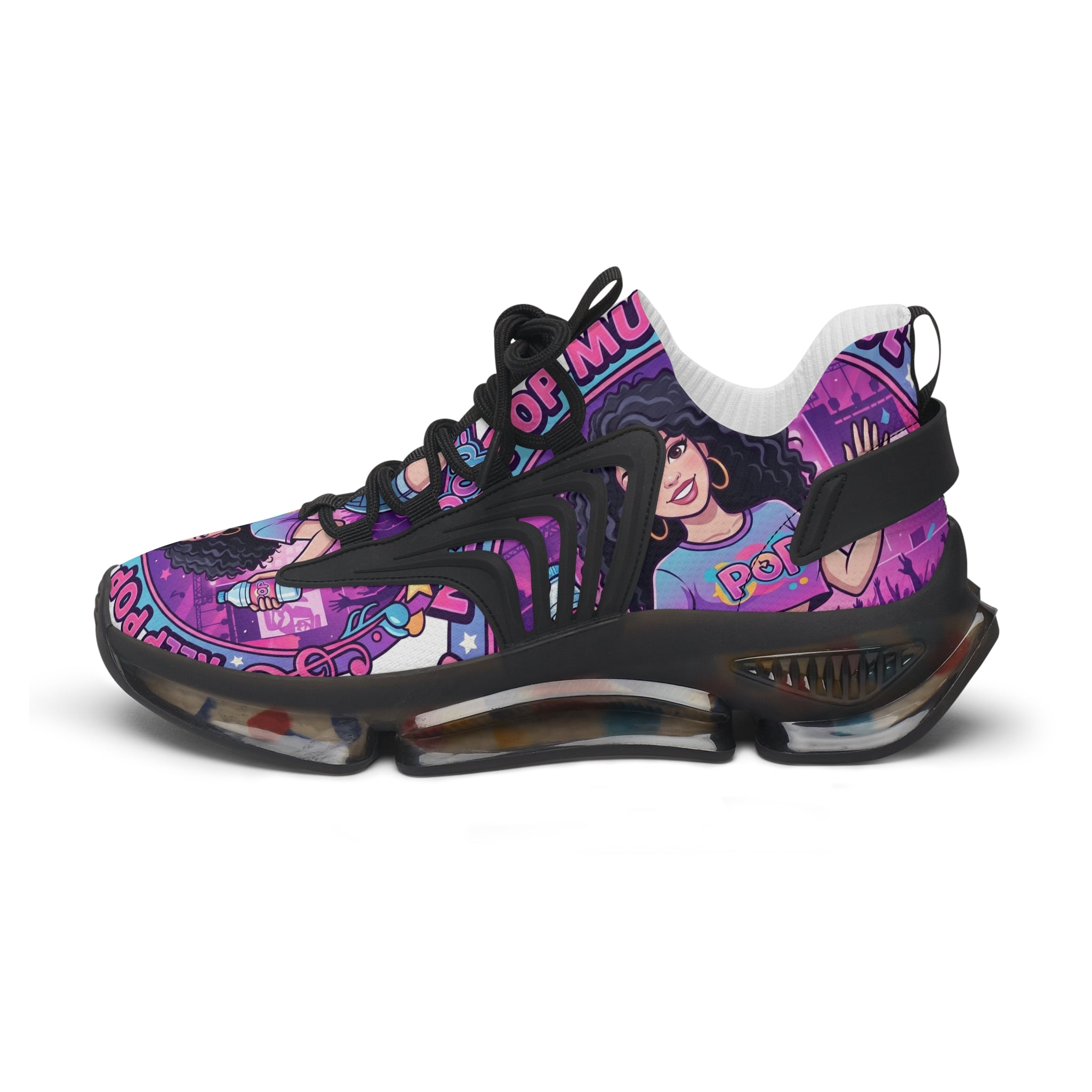 Women’s Mesh Sneakers — "Keep Pop Music Alive" Colorful Pop  Graphic Athletic Shoes