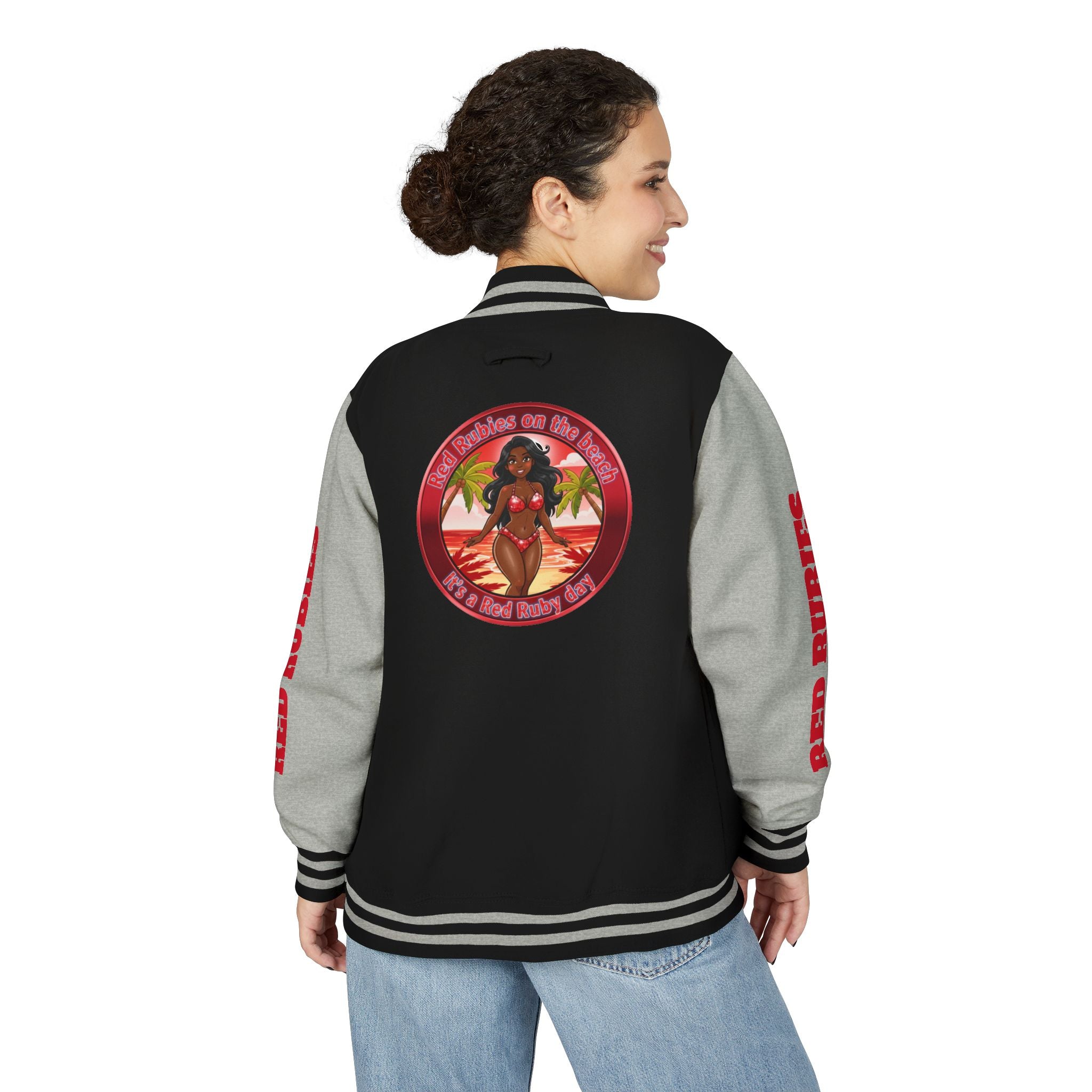Letter Us- " It's A Rubie Day"-Retro Island Pinup Red & White