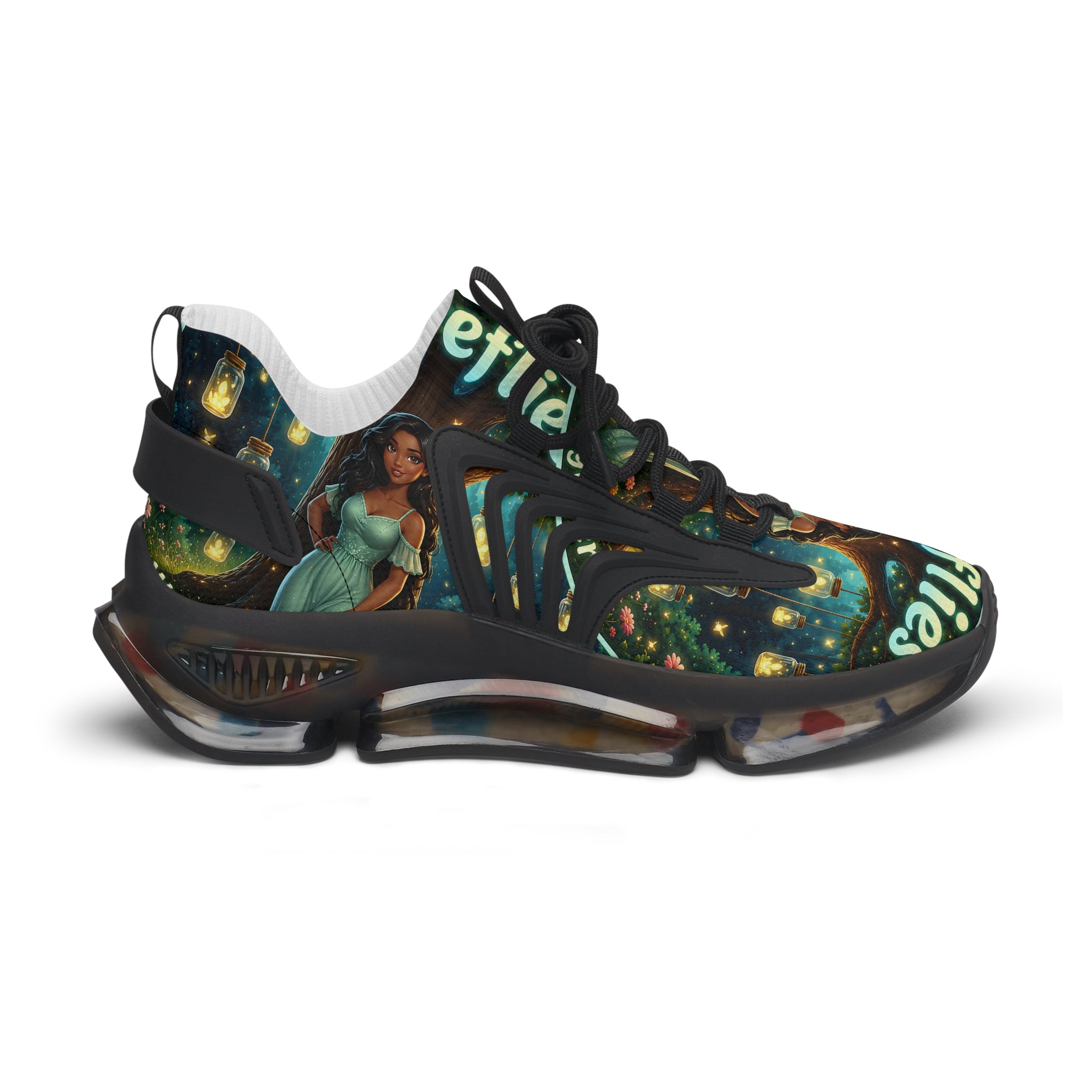 Women’s Mesh Sneakers — ’Fireflies’ Artistic Fairy Graphic Lightweight Running Shoes