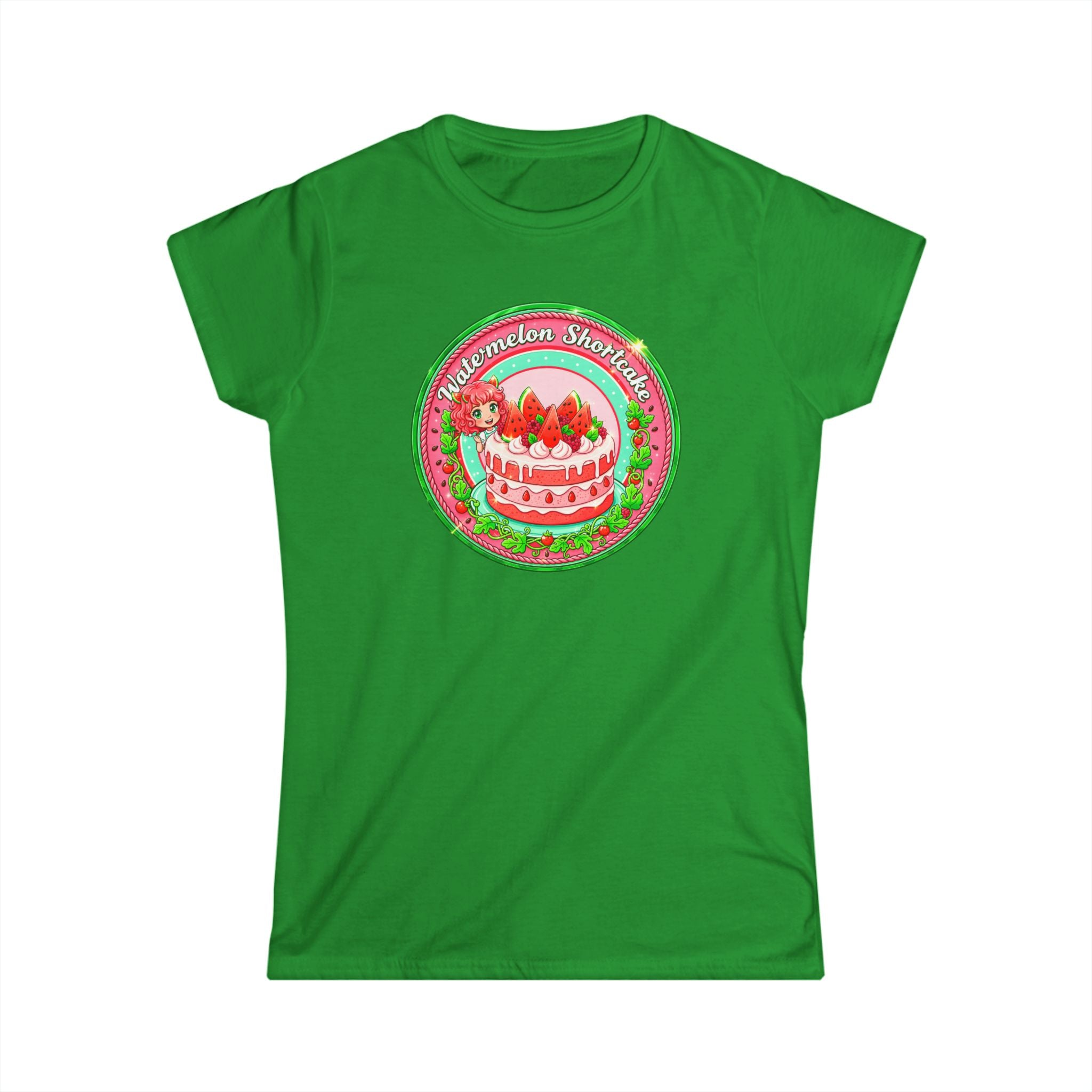 Watermelon Shortcake Vintage Circle Tee ''Watermelon Shortcake" Graphic Women's T-Shirt