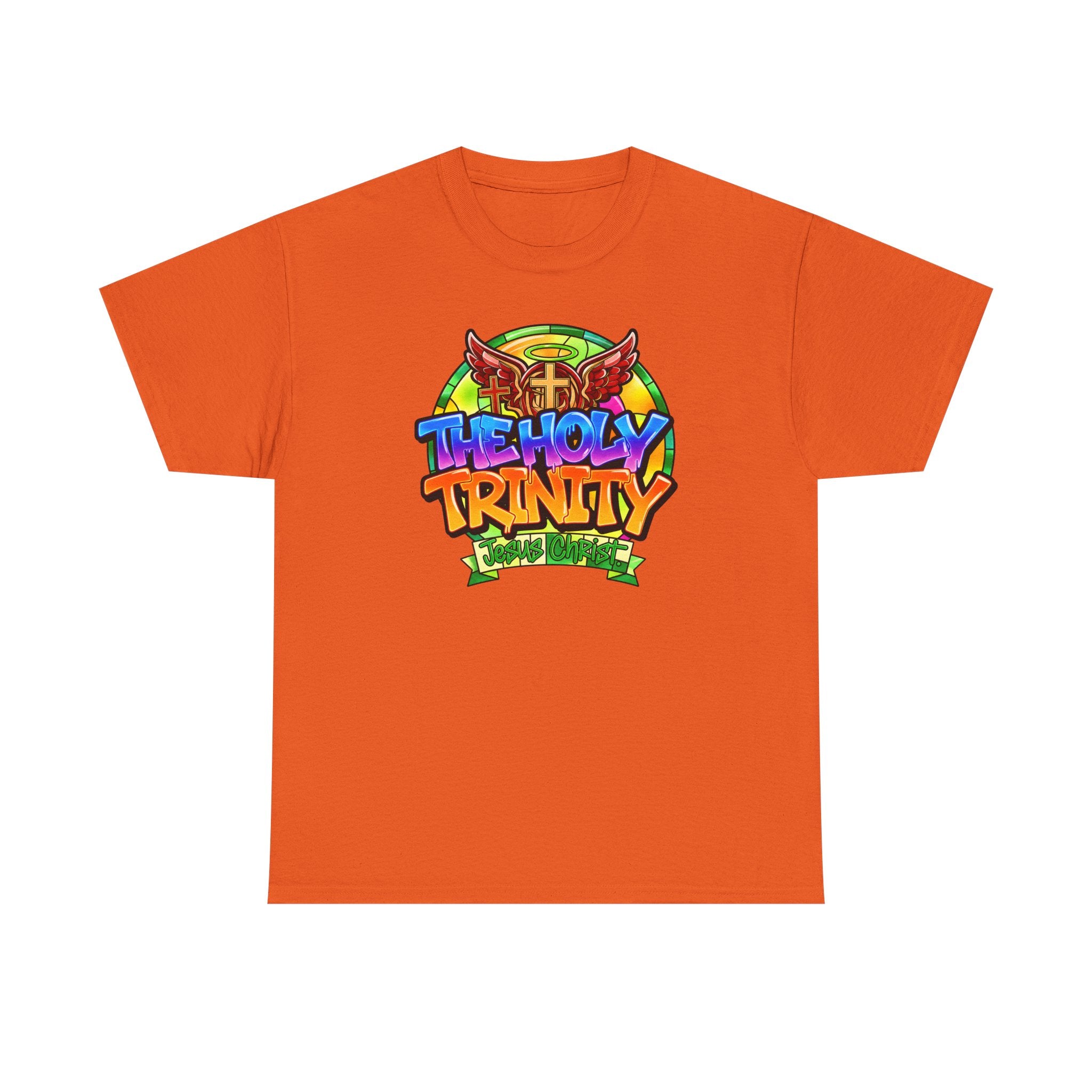Holy Trinity Graphic Tee — Colorful Faith-Inspired Streetwear T-Shirt