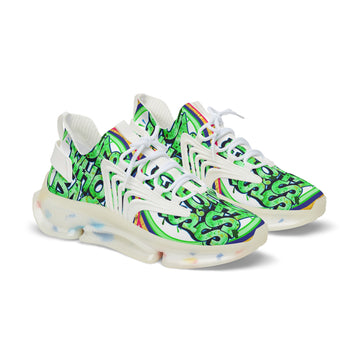 Men's Mesh Sneakers — " Guess Who's Back" Bold Green Graffiti 'Guess Who's Next' Athletic Shoes