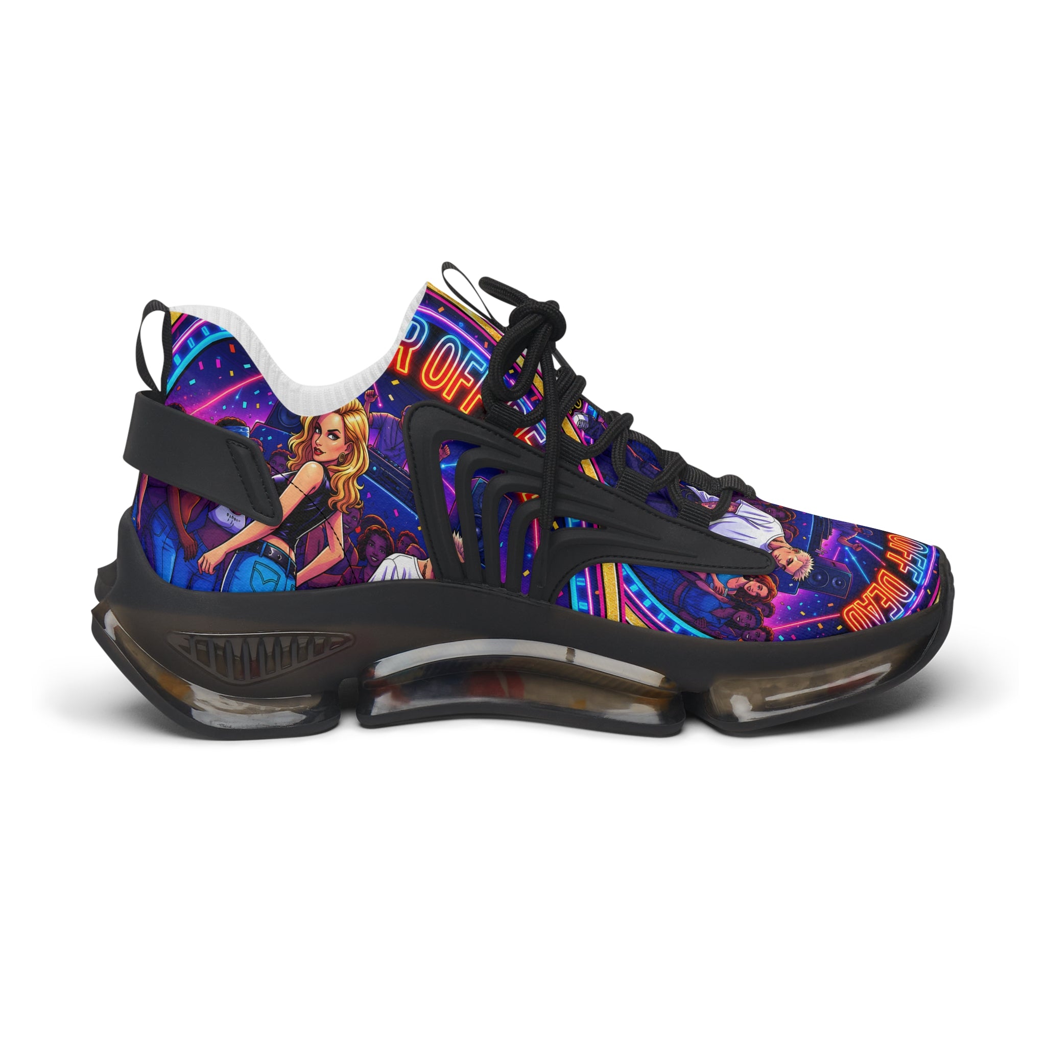 Mesh Sneakers — Retro Neon Graphic Women’s Trainers