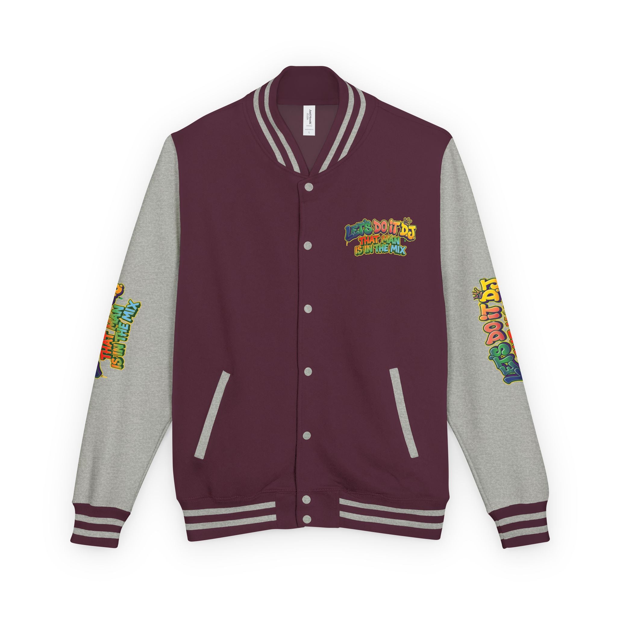 Letterman Jacket — 'Let's Do It' DJ Graphic Varsity Jacket