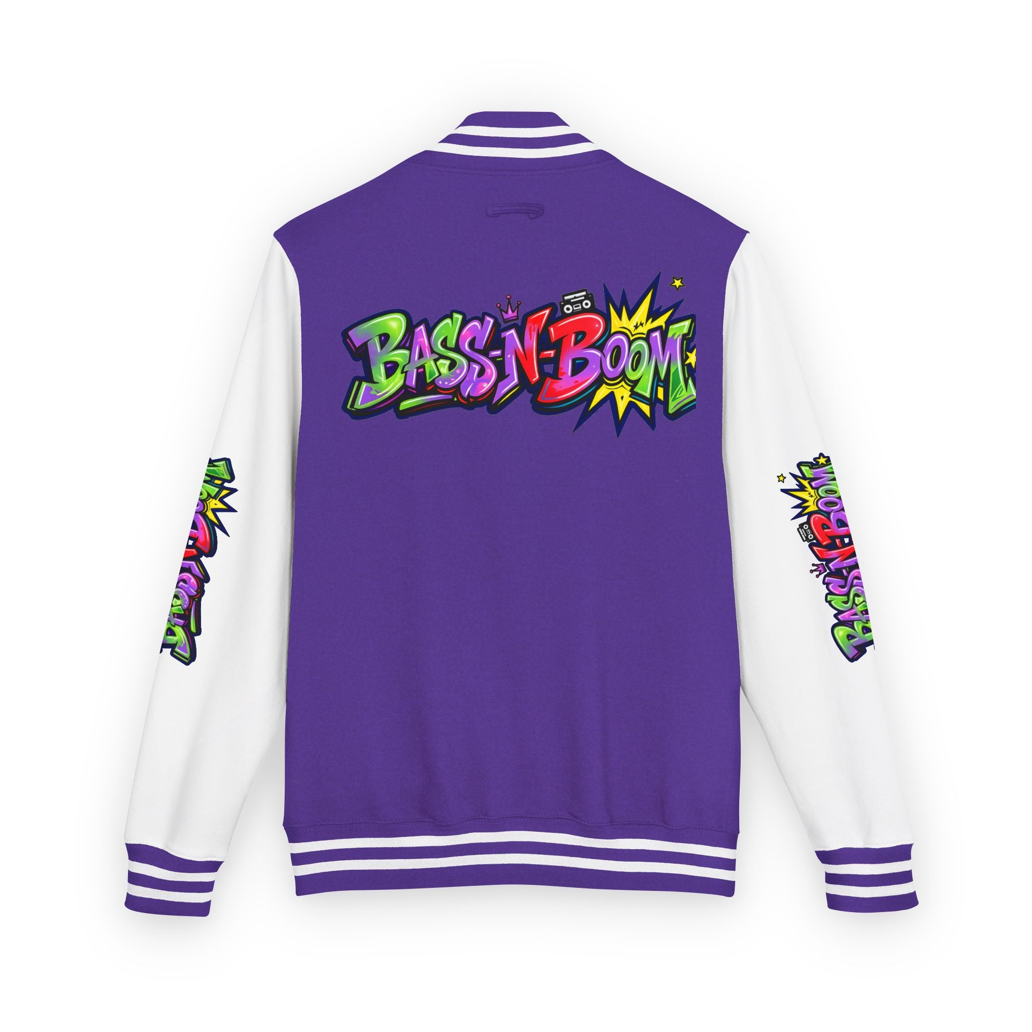 Letterman Jacket — 'Bass N Boom' Graffiti Bomber