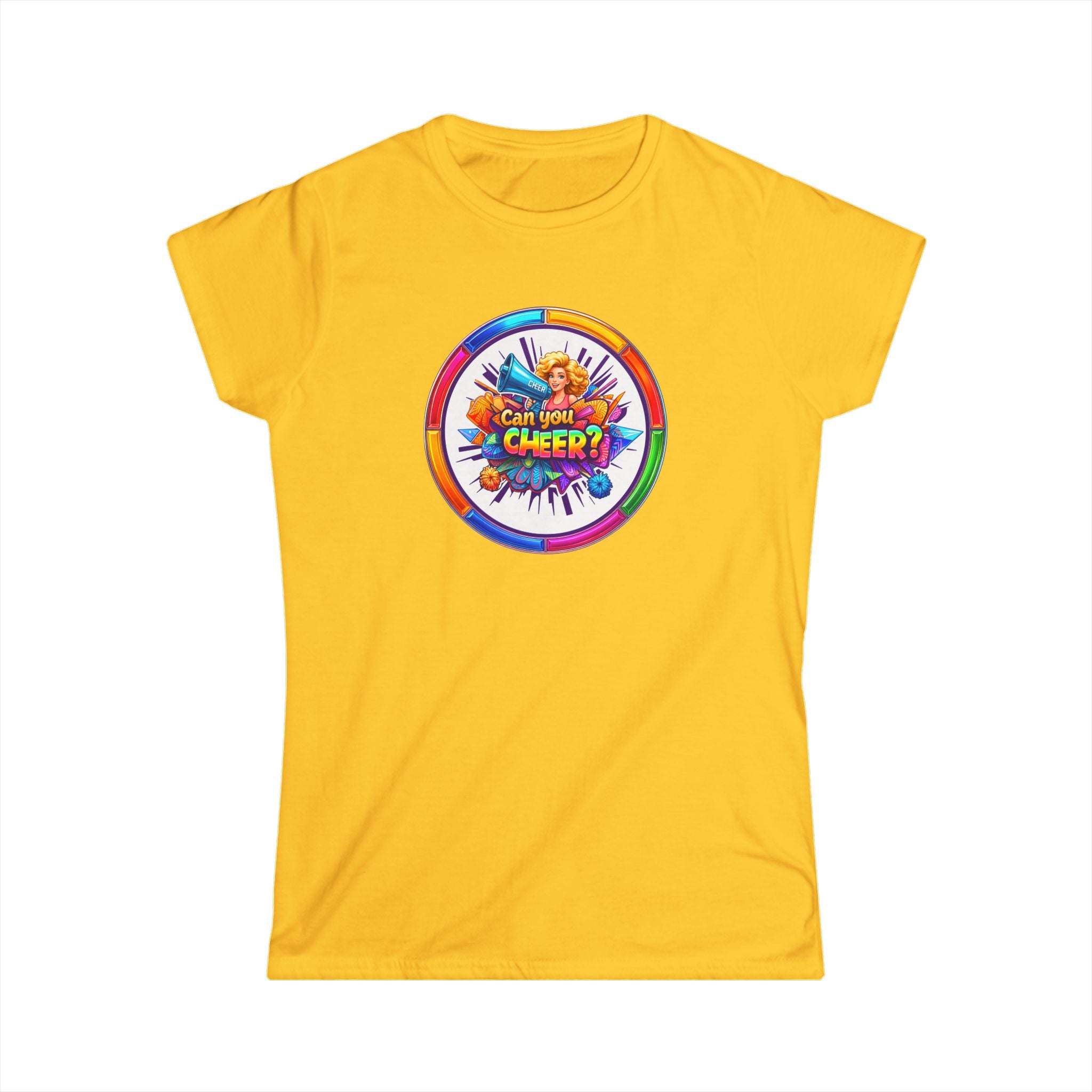 "Can You  Cheer "Women’s Graphic Tee — Colorful Cheerleading Spirit Shirt