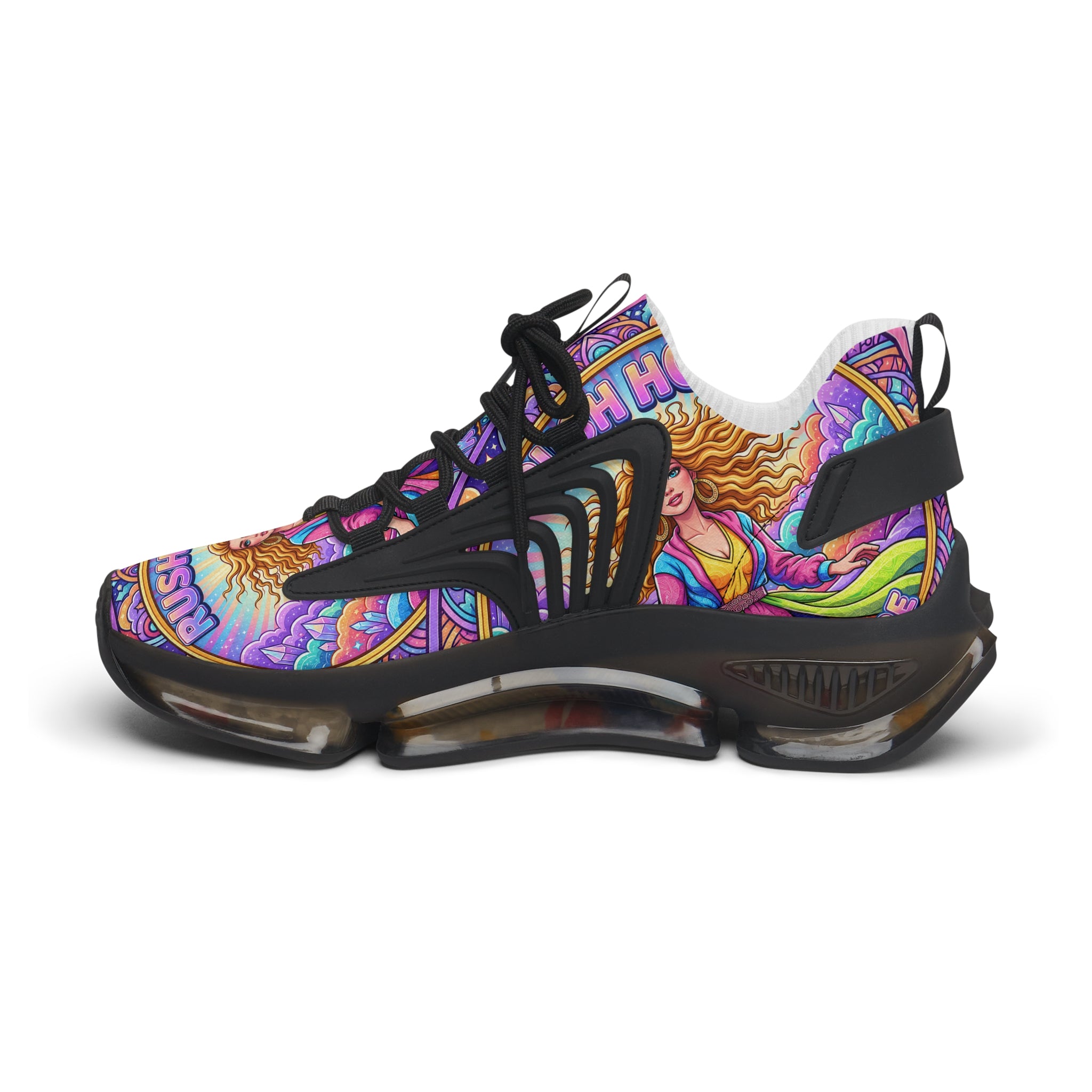 Women's Mesh Sneakers — Colorful Goddess Graphic Athletic Shoes