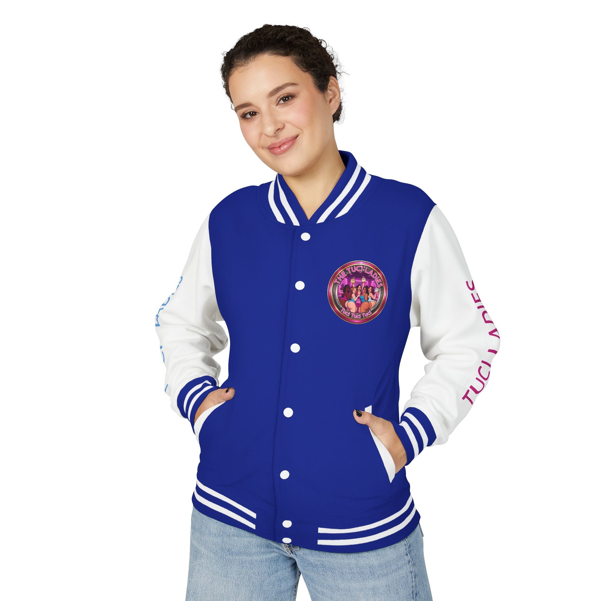 Letterman Jacket — The Tuci Tuci Tuci Ladies Graphic Varsity Jacket
