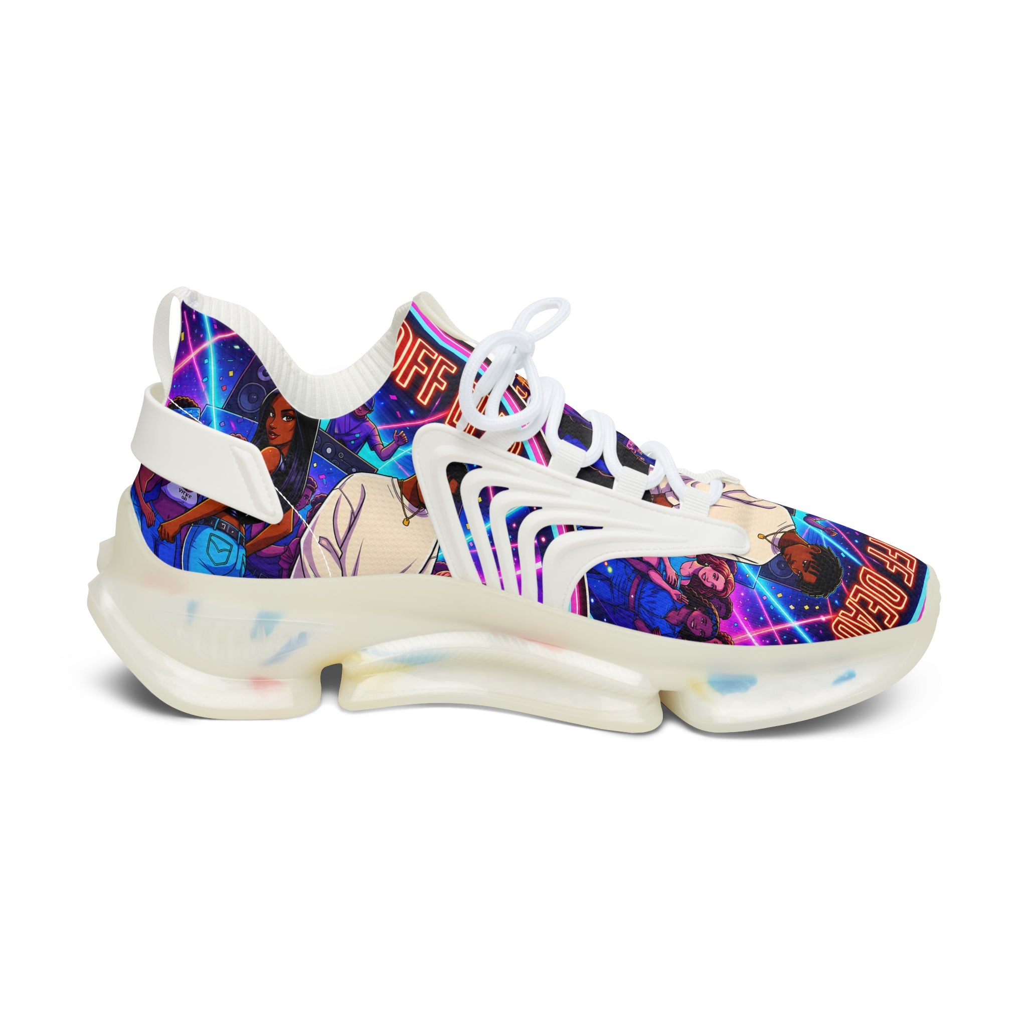 Women's Mesh Sneakers — Retro Vaporwave Anime Graphic Athletic Shoes
