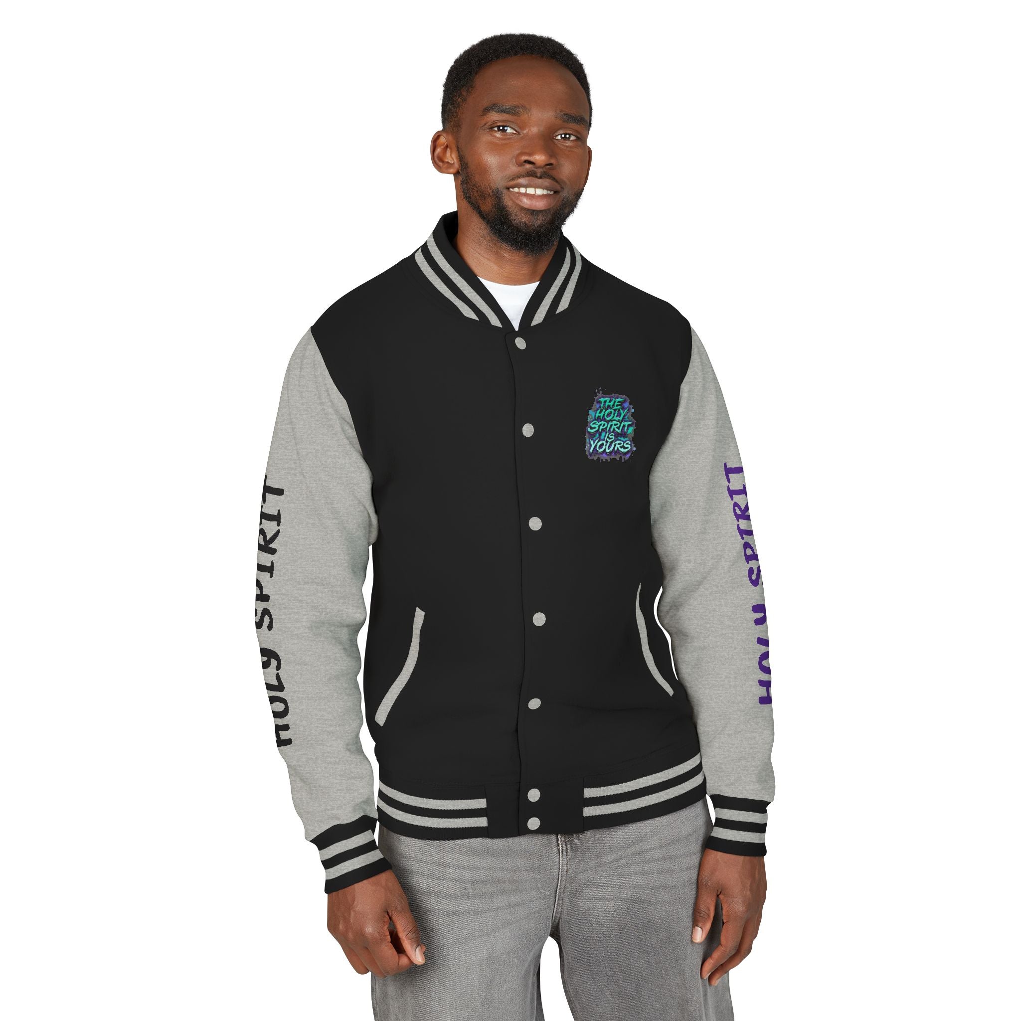 Letterman Jacket — "The Holy Spirit Is Yours" Graphic