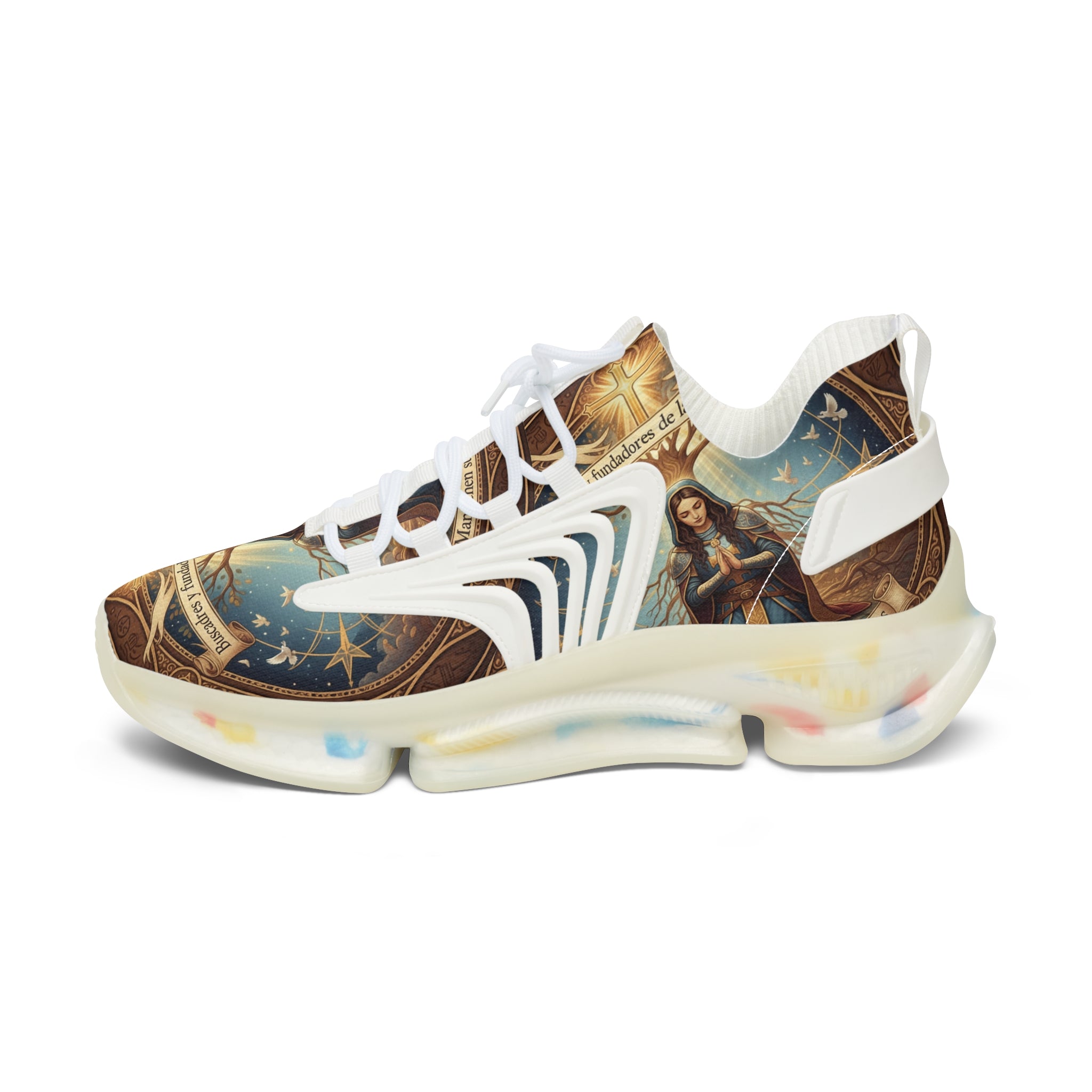 Women's Mesh Sneakers —" Buscadres y Fundadores De La Verdad Suprima"Inspirational Jesus Graphic Women’s Athletic Shoes