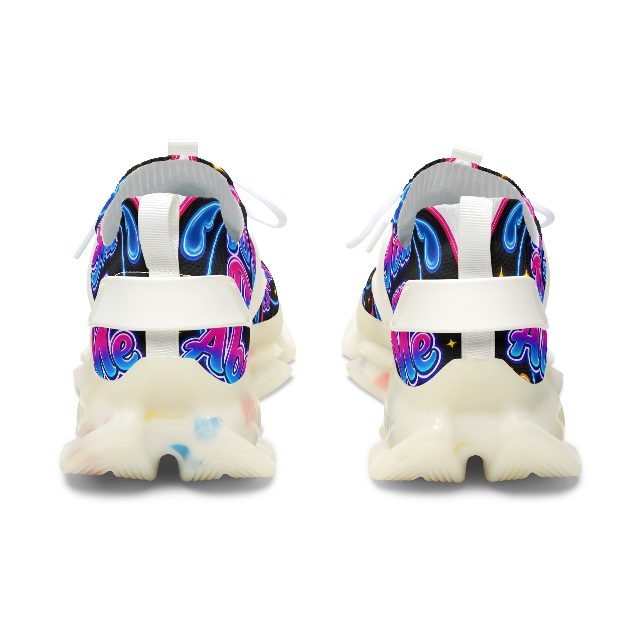 Mesh Sneakers — Neon Dream Graphic Women's Athletic Shoes