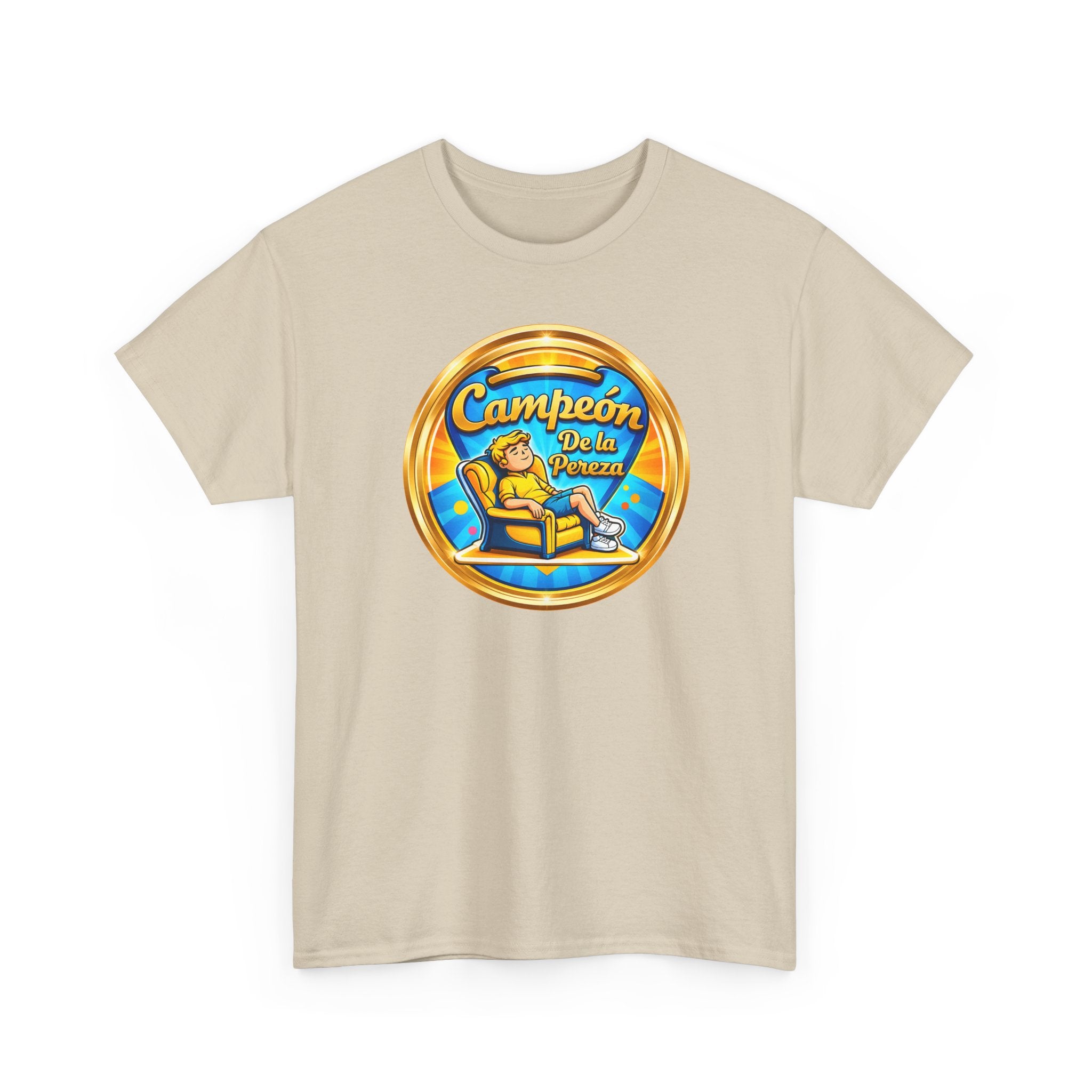 "Campeón De La Pereza" Tee — Gold Badge Adventure T‑Shirt