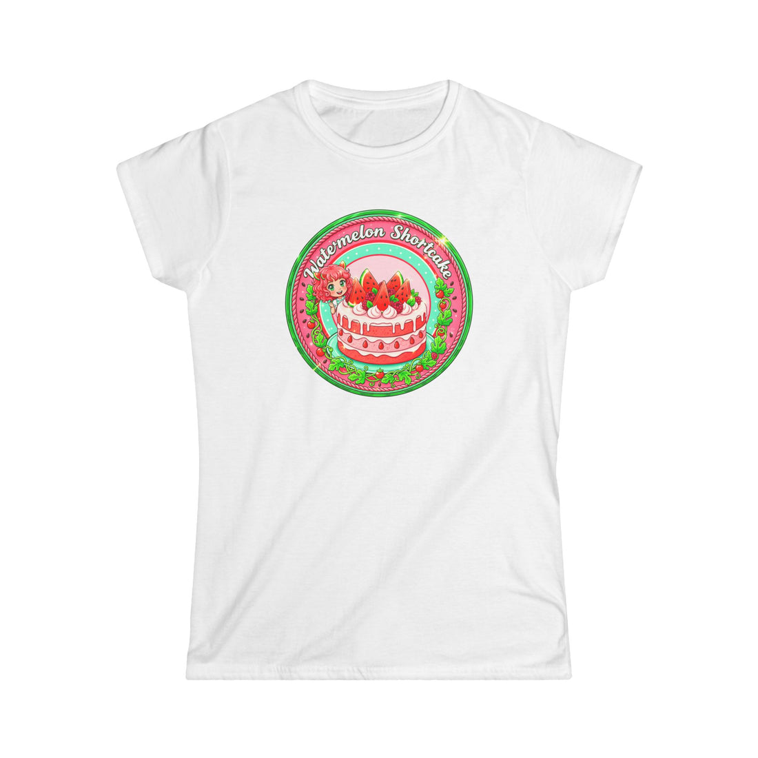 Watermelon Shortcake Vintage Circle Tee ''Watermelon Shortcake" Graphic Women's T-Shirt