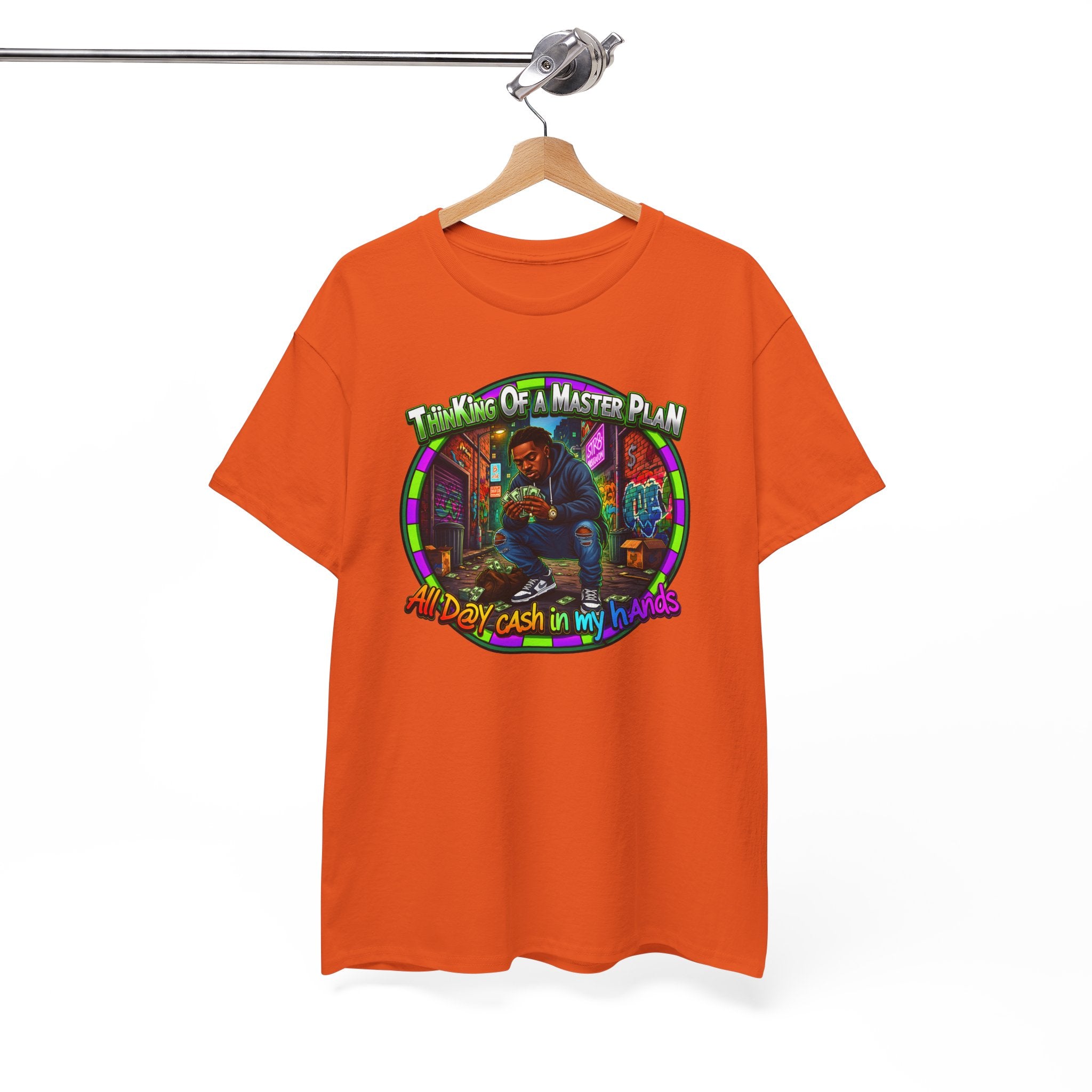 T-Shirt — "Thinking of a Master Plan" Colorful Retro Hip-Hop Graphic Tee