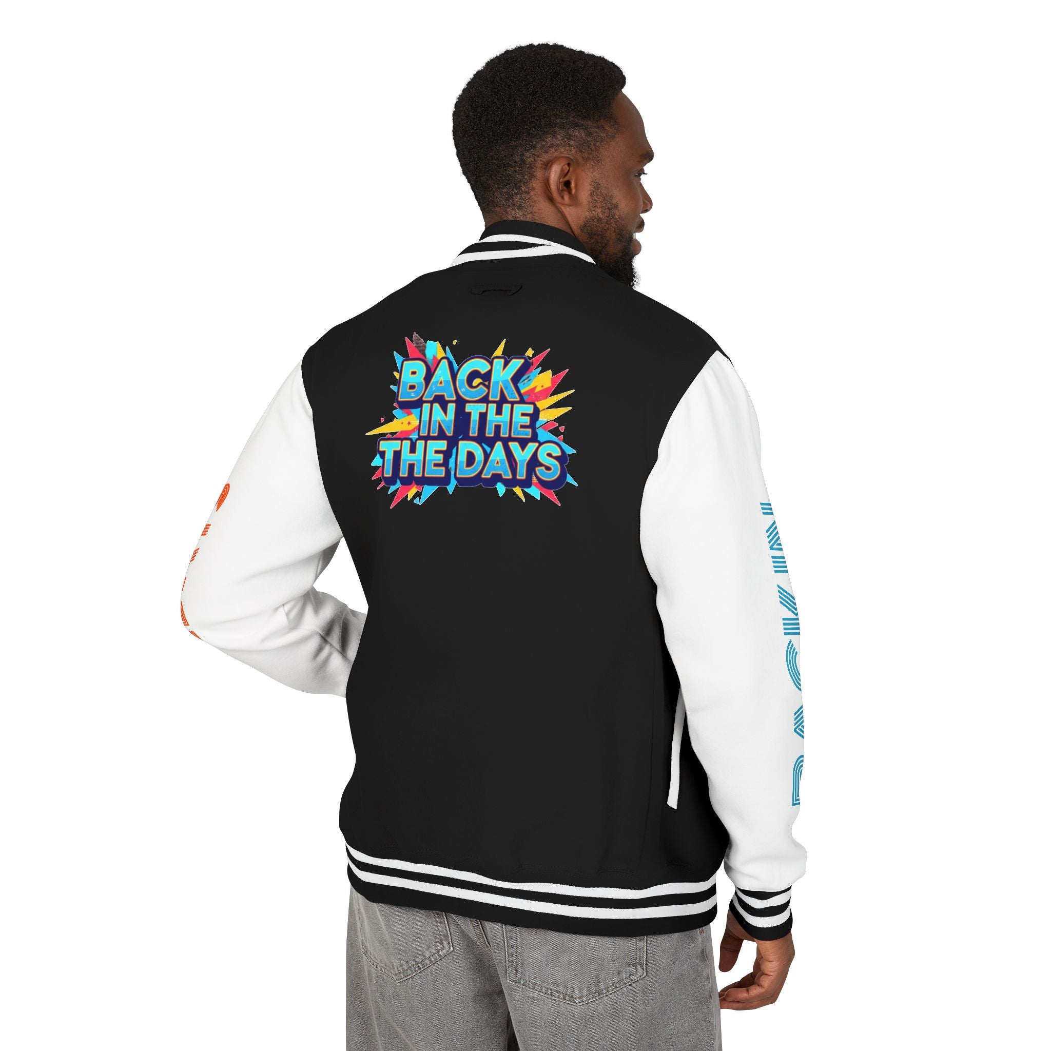Letterman Jacket — "Back in the Days" Retro Graphic Bomber