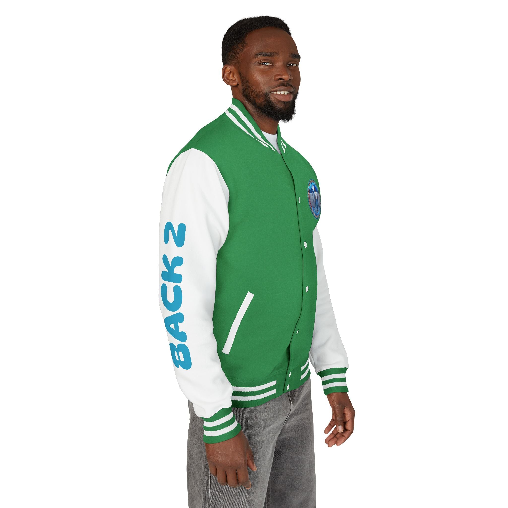 Letterman Jacket — 'Back 2 The Block' Retro Streetwear Patch Jacket