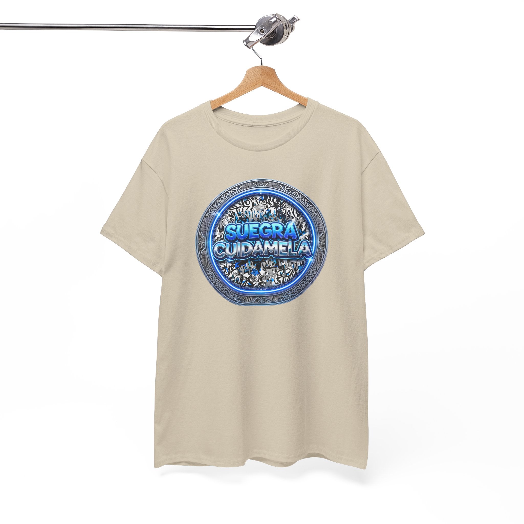 T-Shirt — Suegra Cuídame (Blue Floral Emblem)