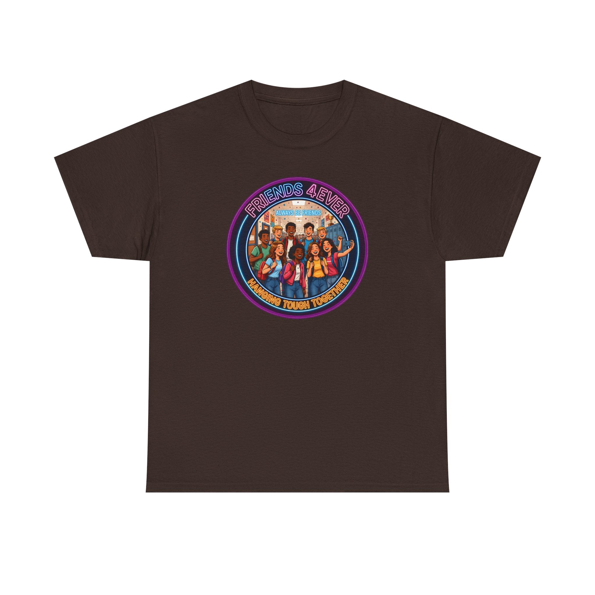 Graphic Tee — Retro Group Illustration "Friends Forever"