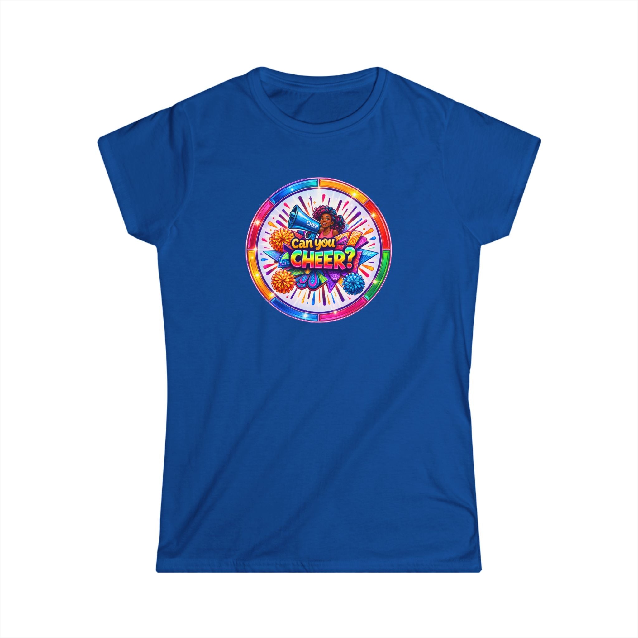"Can You Cheer: Colorful Candy Wheel Graphic Tee — Women's