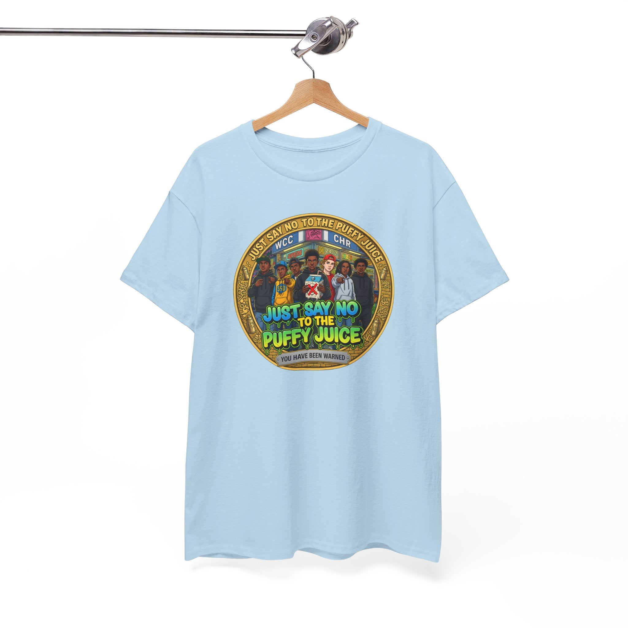 T-Shirt — "Just Say No to the Puffy Juice" Retro Anti-Vape Graphic Tee