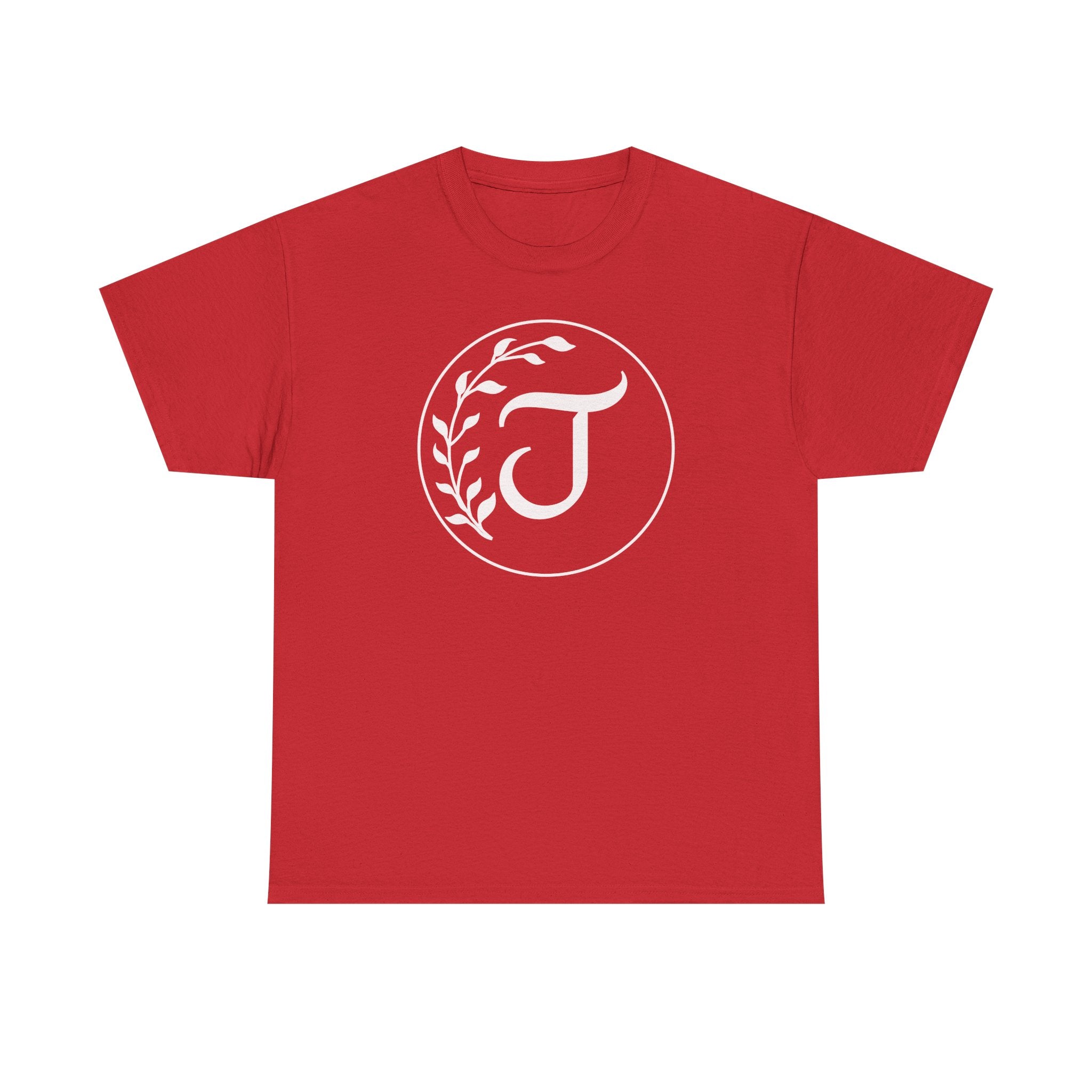 White Tee with Subtle "Floral J " Jesus Christ "— Minimalist Japanese Character T-Shirt