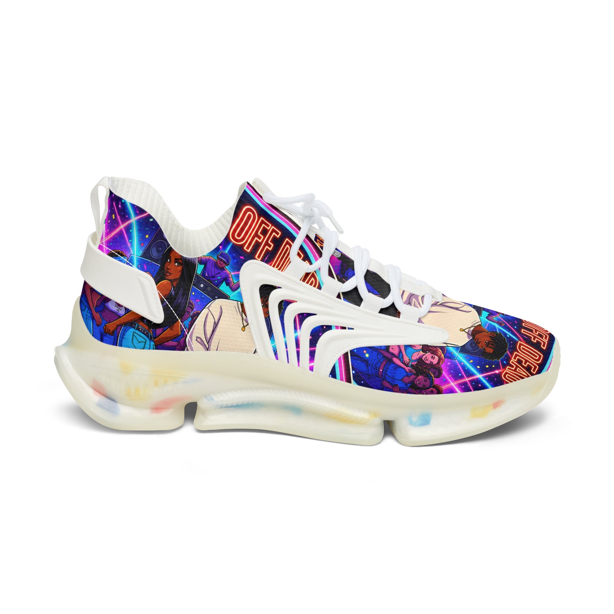 Women's Mesh Sneakers — Retro Vaporwave Anime Graphic Athletic Shoes