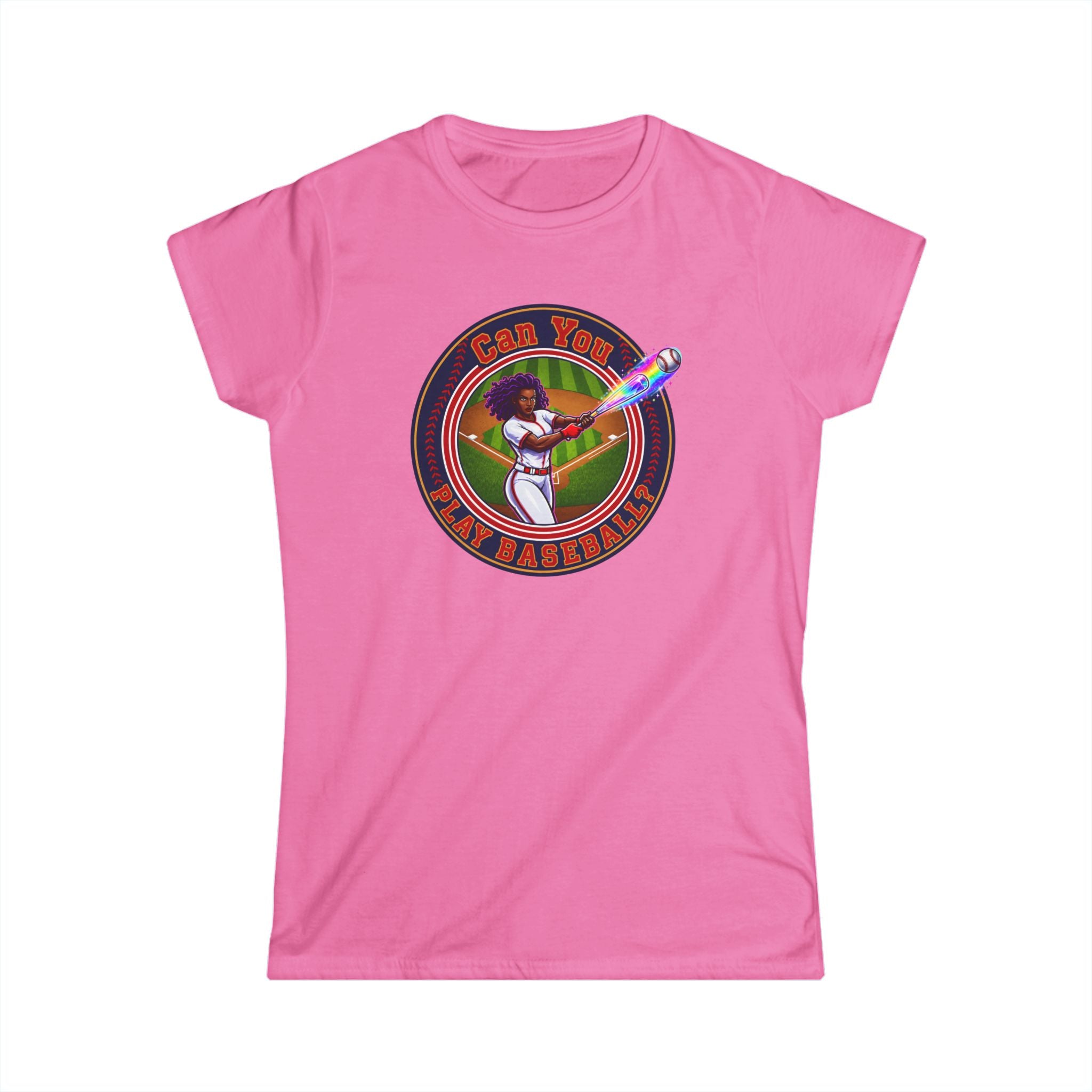 Can You Play Baseball? Women's Baseball Graphic Tee - Vintage Batter Design