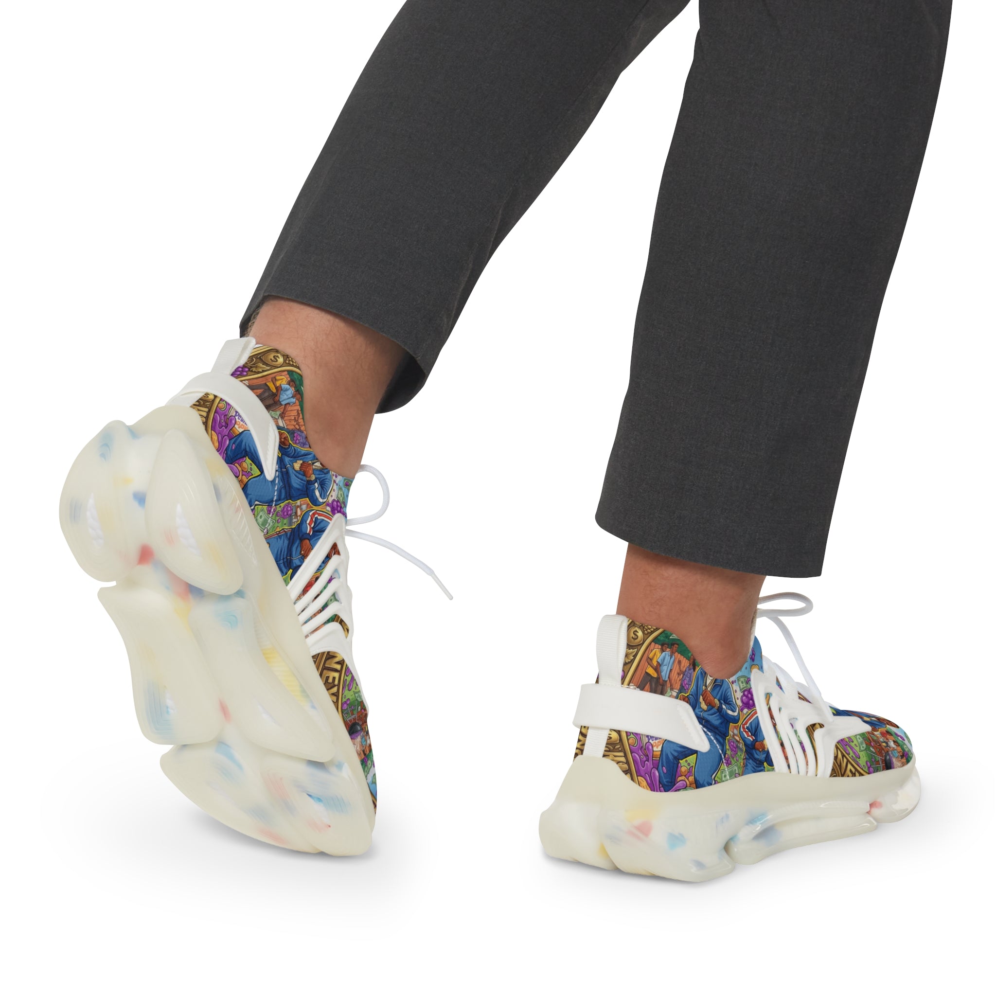 Mesh Sneakers —" Peanut Butter Jelly" Colorful Family Portrait Design Athletic Shoes