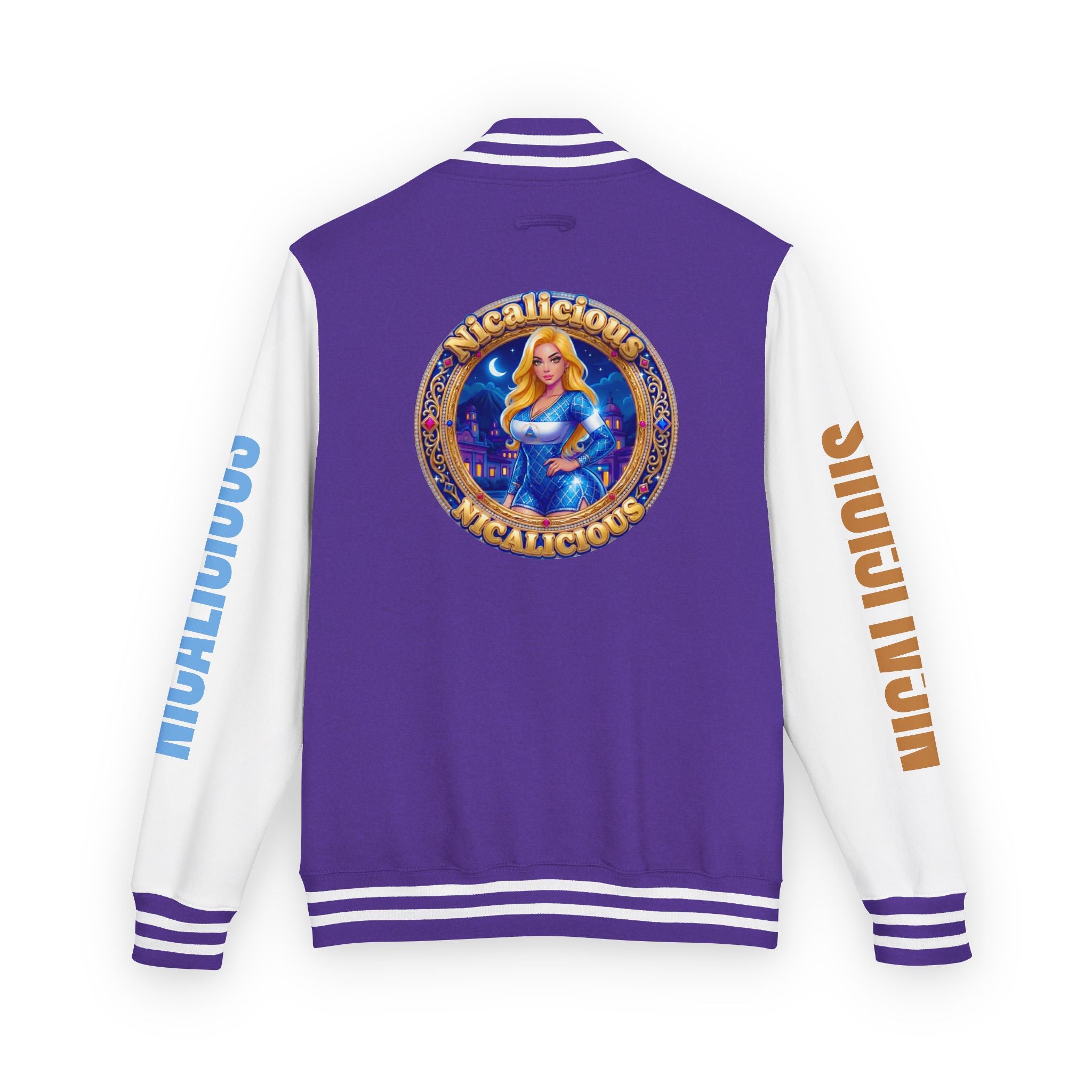 Letterman Jacket — 'Nicalicious' Retro Varsity Jacket with Angel Crest