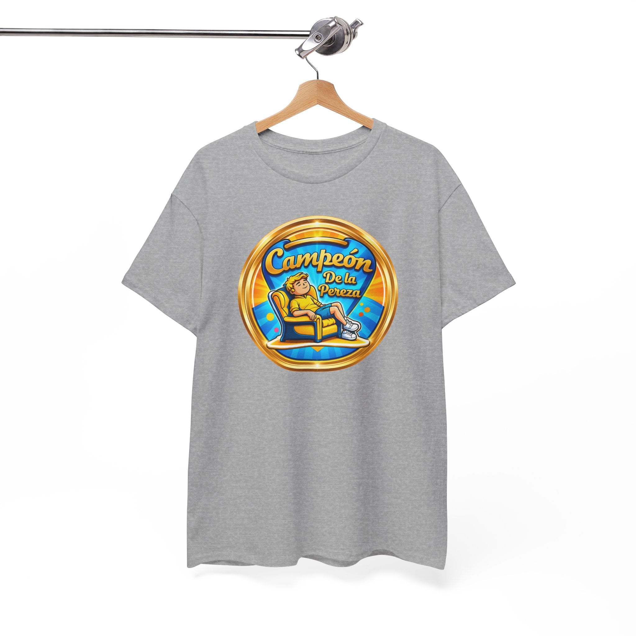 "Campeón De La Pereza" Tee — Gold Badge Adventure T‑Shirt
