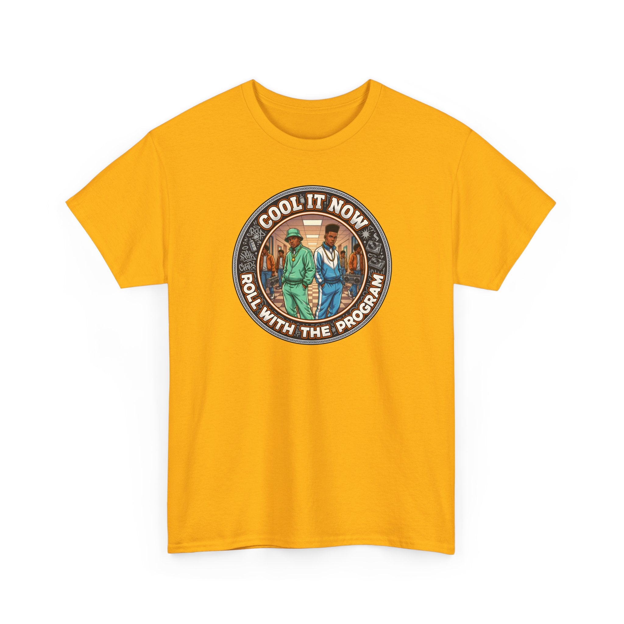 Cool It Now Tee — "Cool It Now Roll With The Program" Vintage Patch Graphic T-Shirt