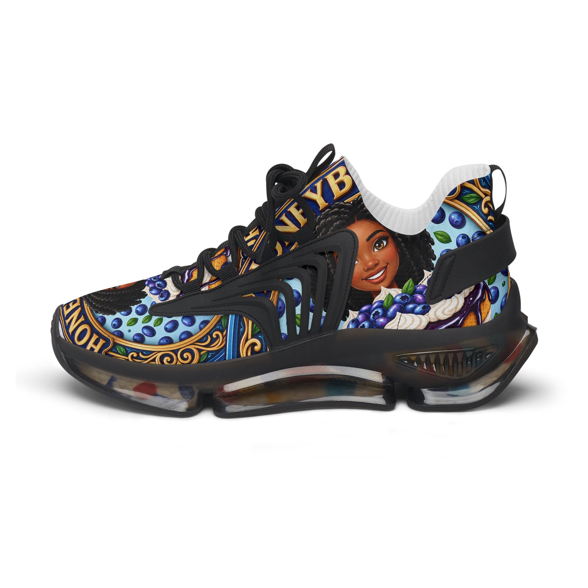 Women's Mesh Sneakers — Custom 'Honeyberry' Graphic Women's Athletic Shoes