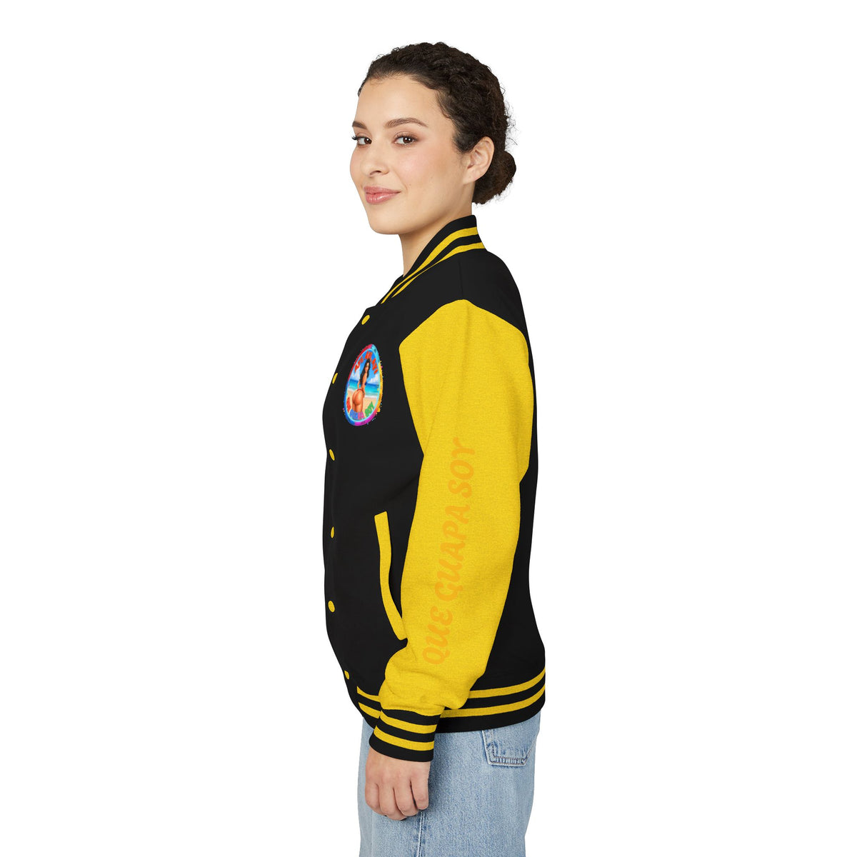 Letterman Jacket – Retro Beach Pinup Varsity Jacket with 'Ayi Ayi Ayi' Graphic