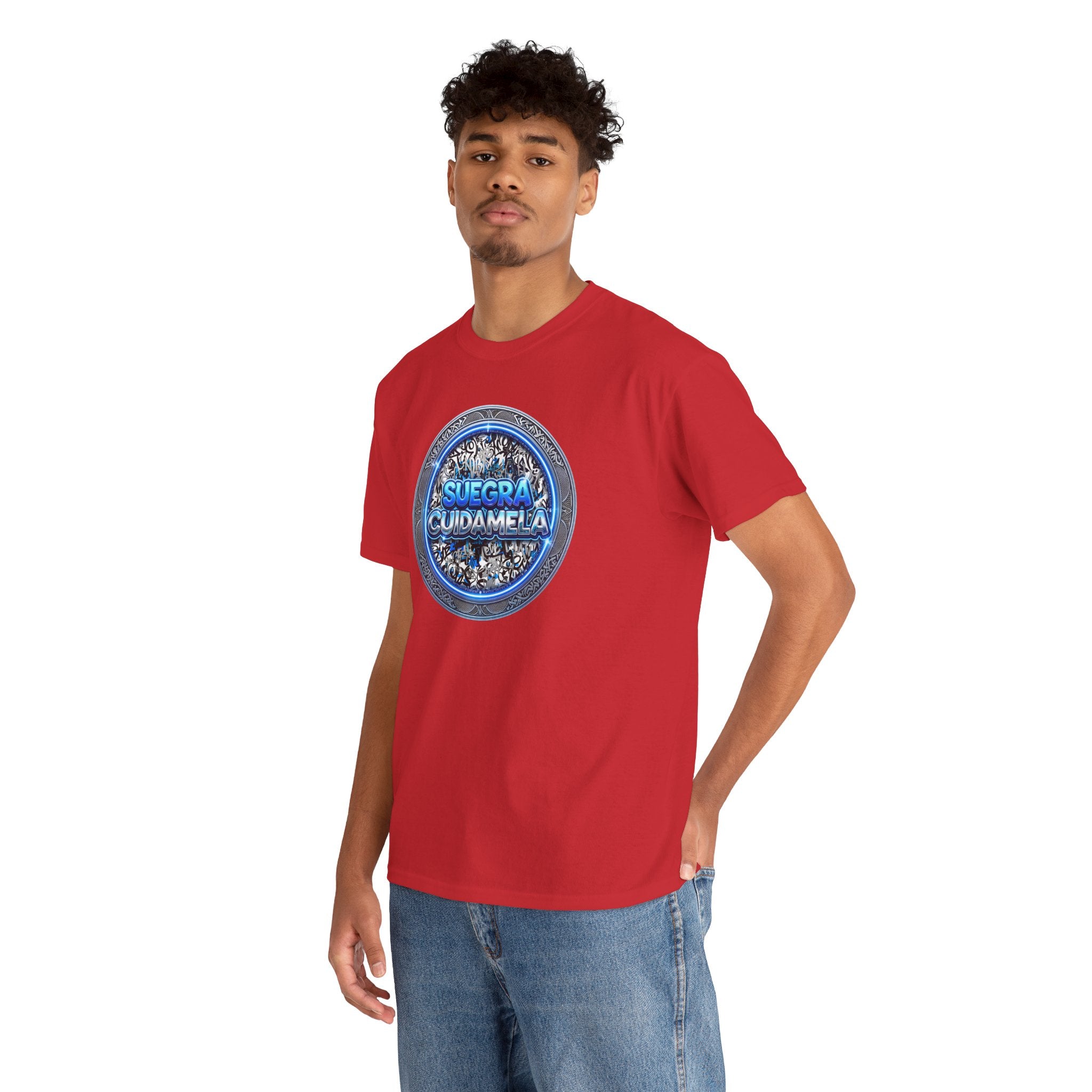 T-Shirt — Suegra Cuídame (Blue Floral Emblem)