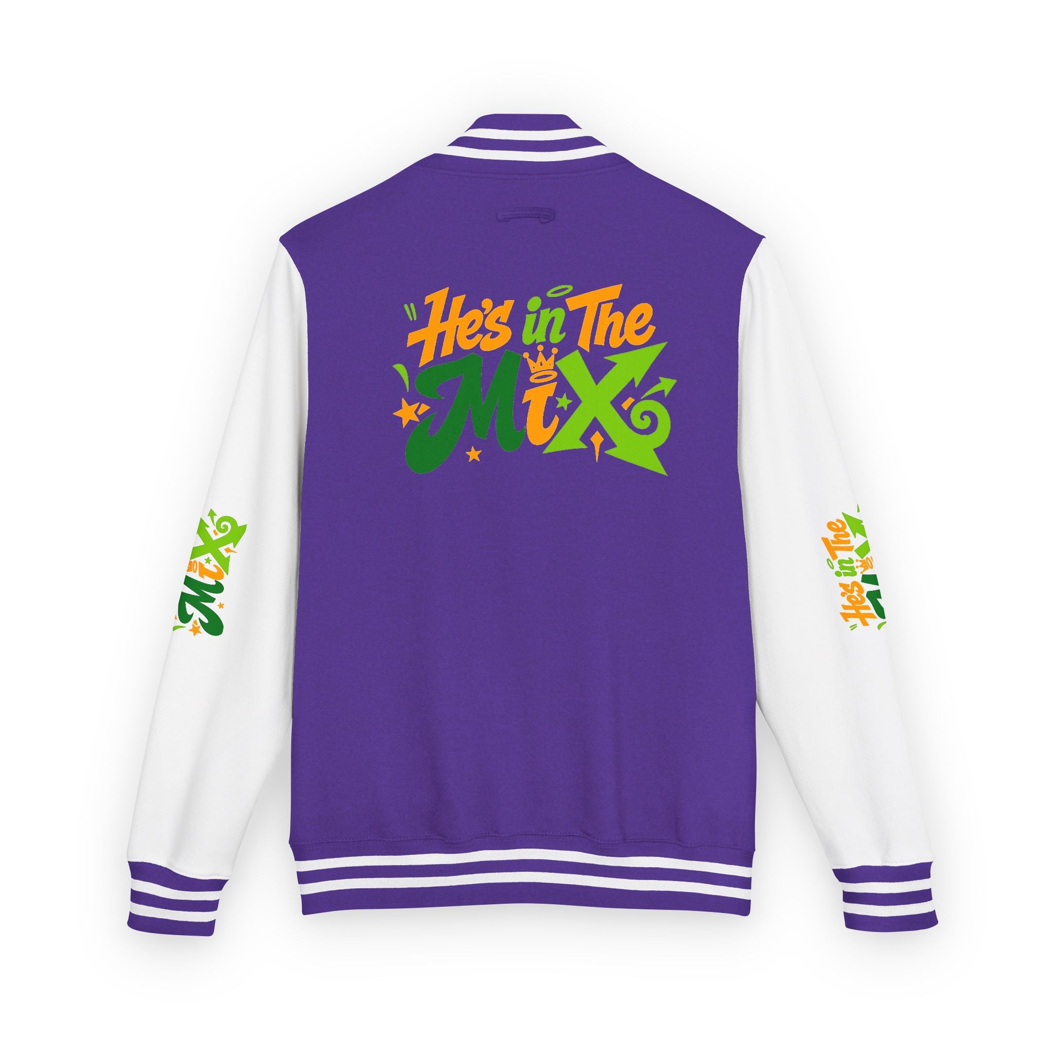 Letterman Jacket - "He's in the Mix" Retro Graffiti Varsity Jacket