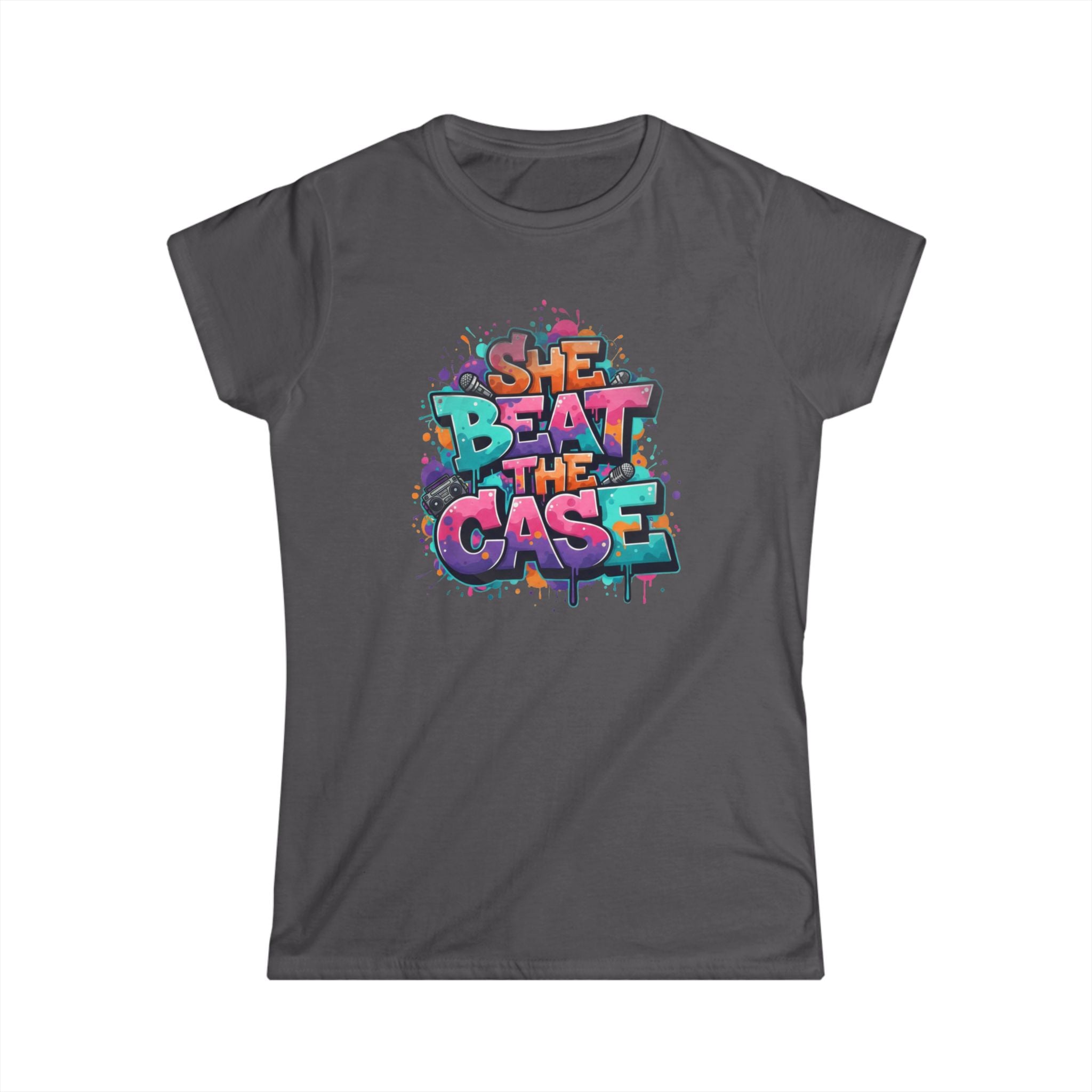 "She Beat the Case" Tee — Bold Graffiti Women’s Victory T-Shirt