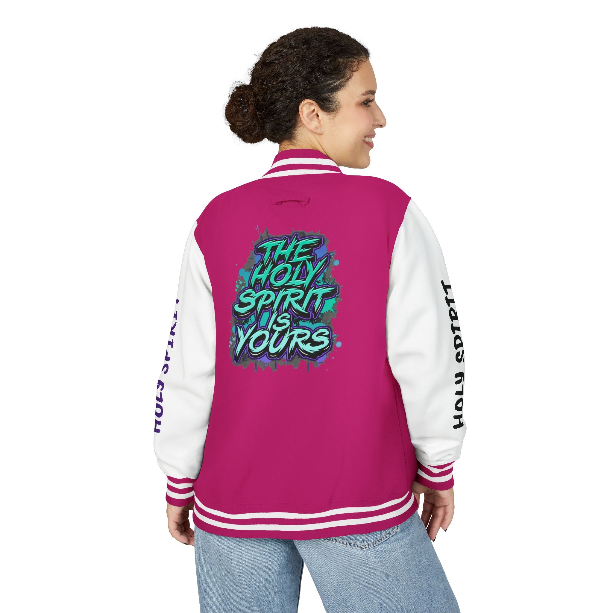 Letterman Jacket — "The Holy Spirit Is Yours" Graphic