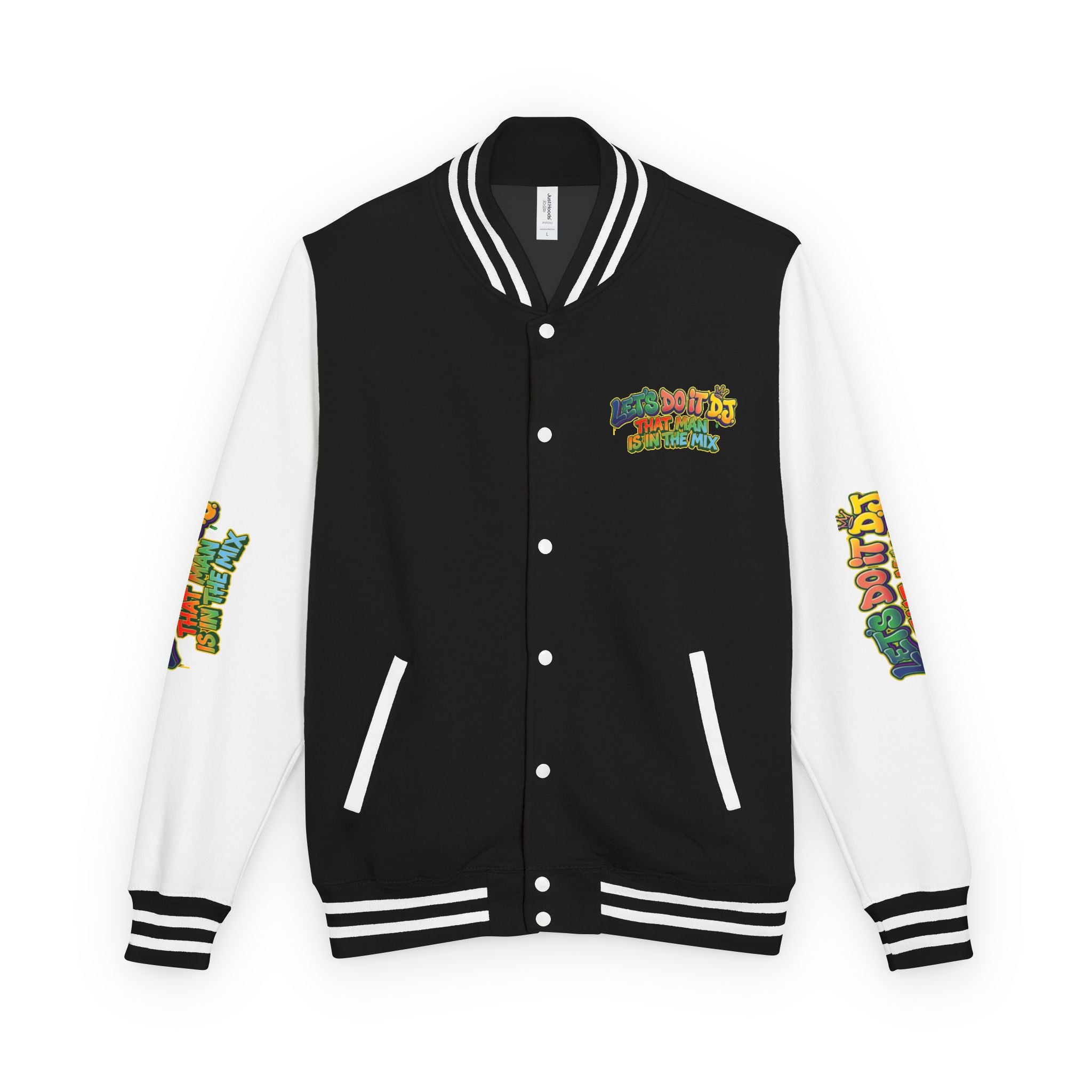Letterman Jacket — 'Let's Do It' DJ Graphic Varsity Jacket