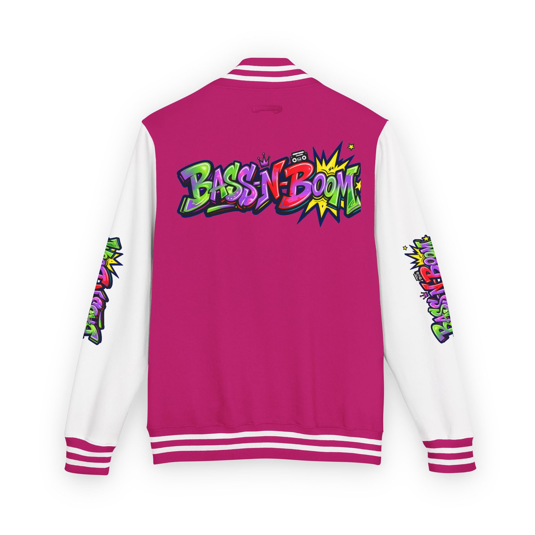 Letterman Jacket — 'Bass N Boom' Graffiti Bomber
