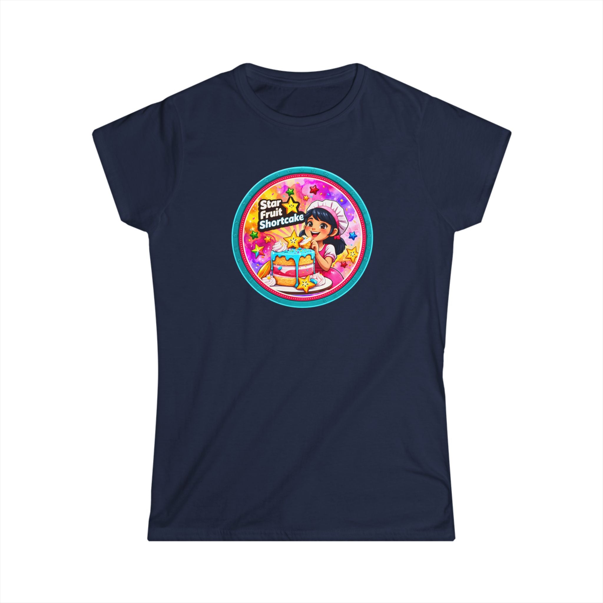 Women’s Tee — "Star Fruit Shortcake" Cute Retro Dessert Graphic
