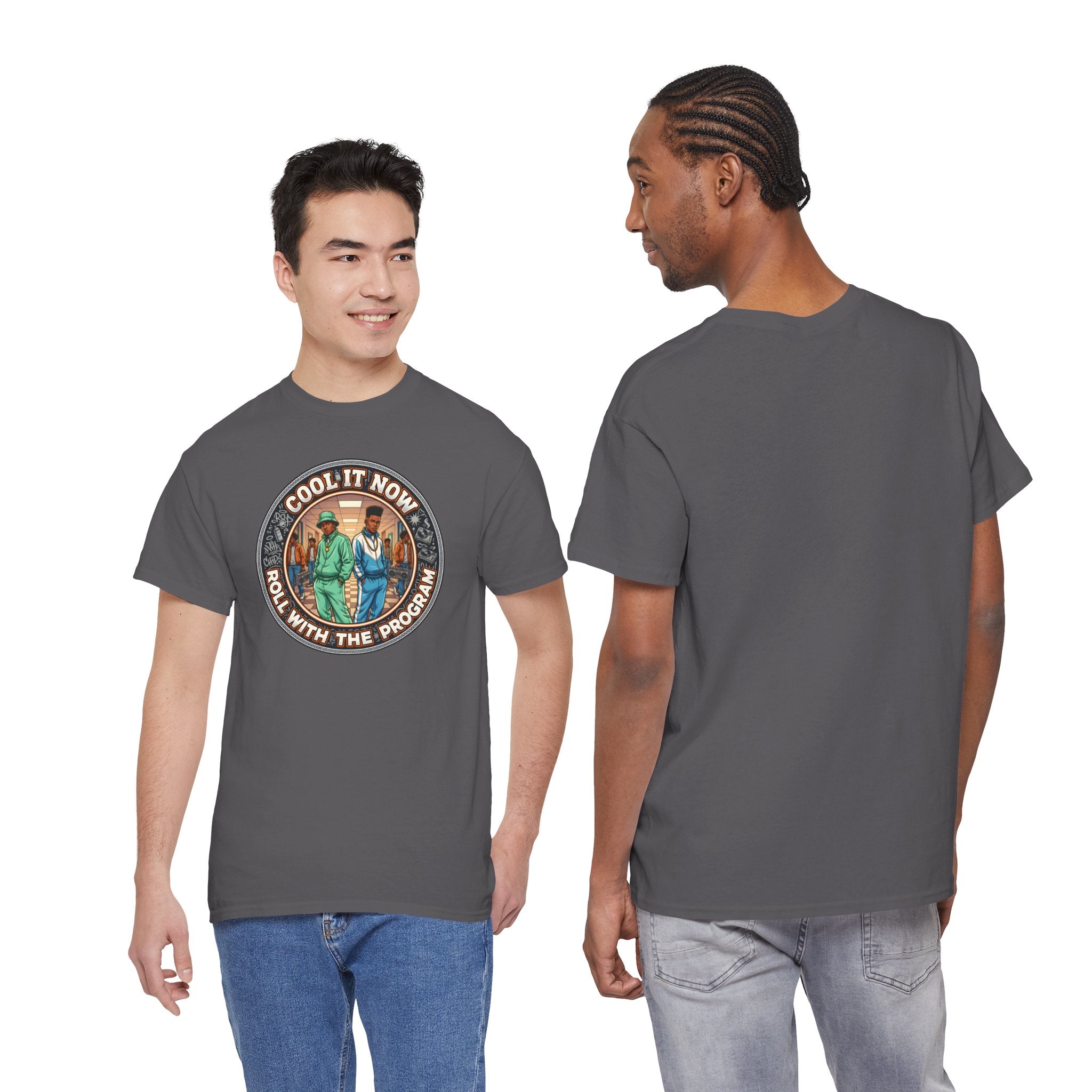 Cool It Now Tee — "Cool It Now Roll With The Program" Vintage Patch Graphic T-Shirt