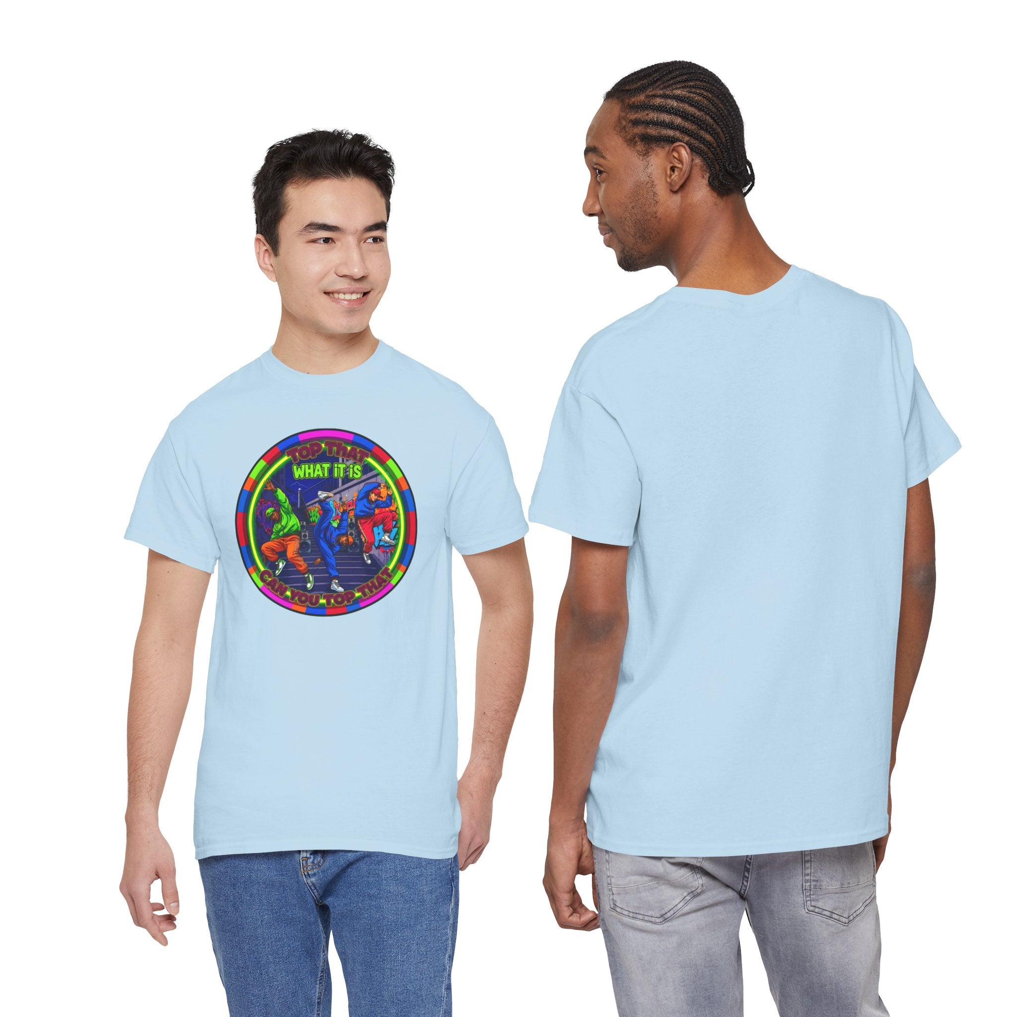 Dance Crew T-Shirt – "Top That What It Is" Retro Neon Graphic Tee